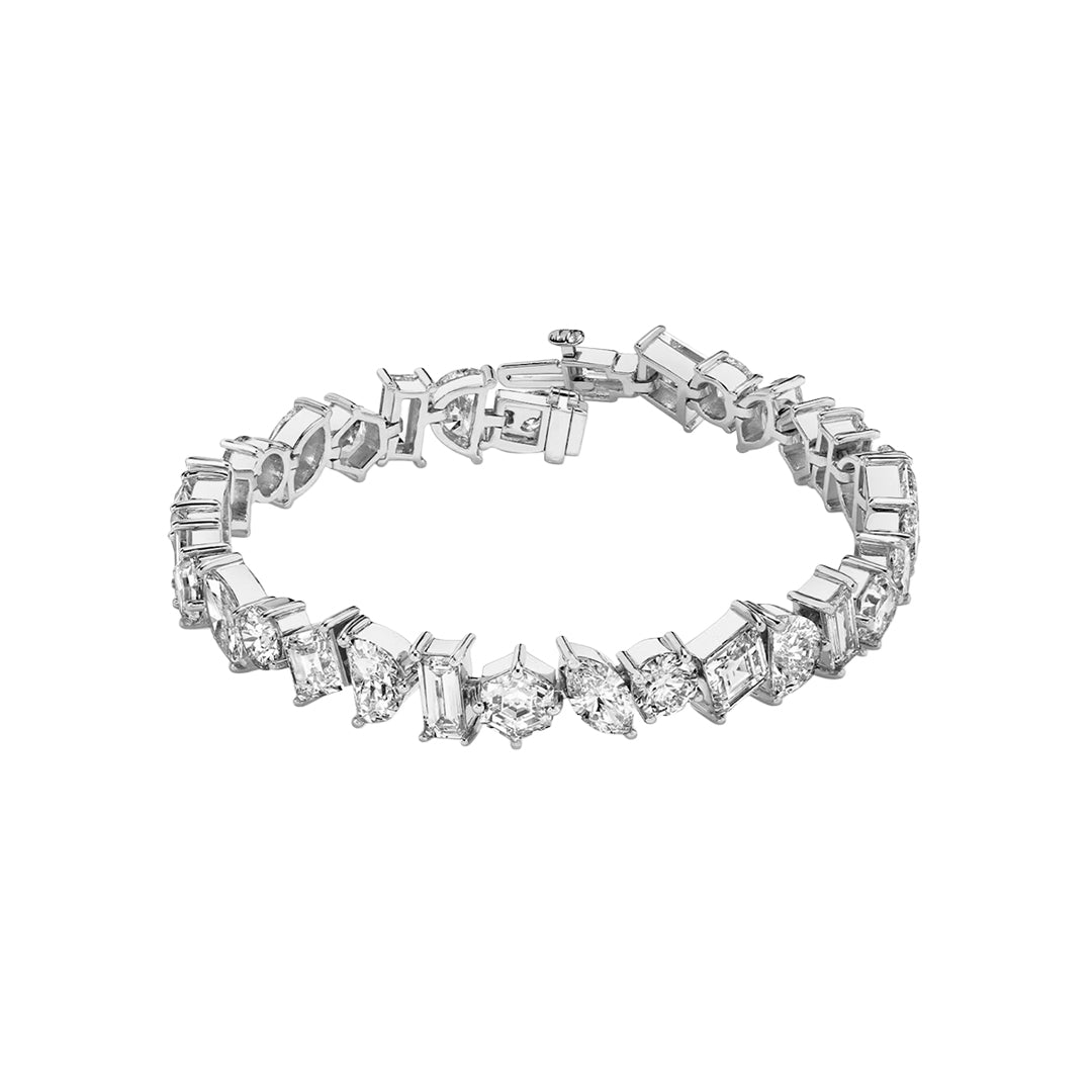 Mixed Cut Diamond Tennis Bracelet in Gold