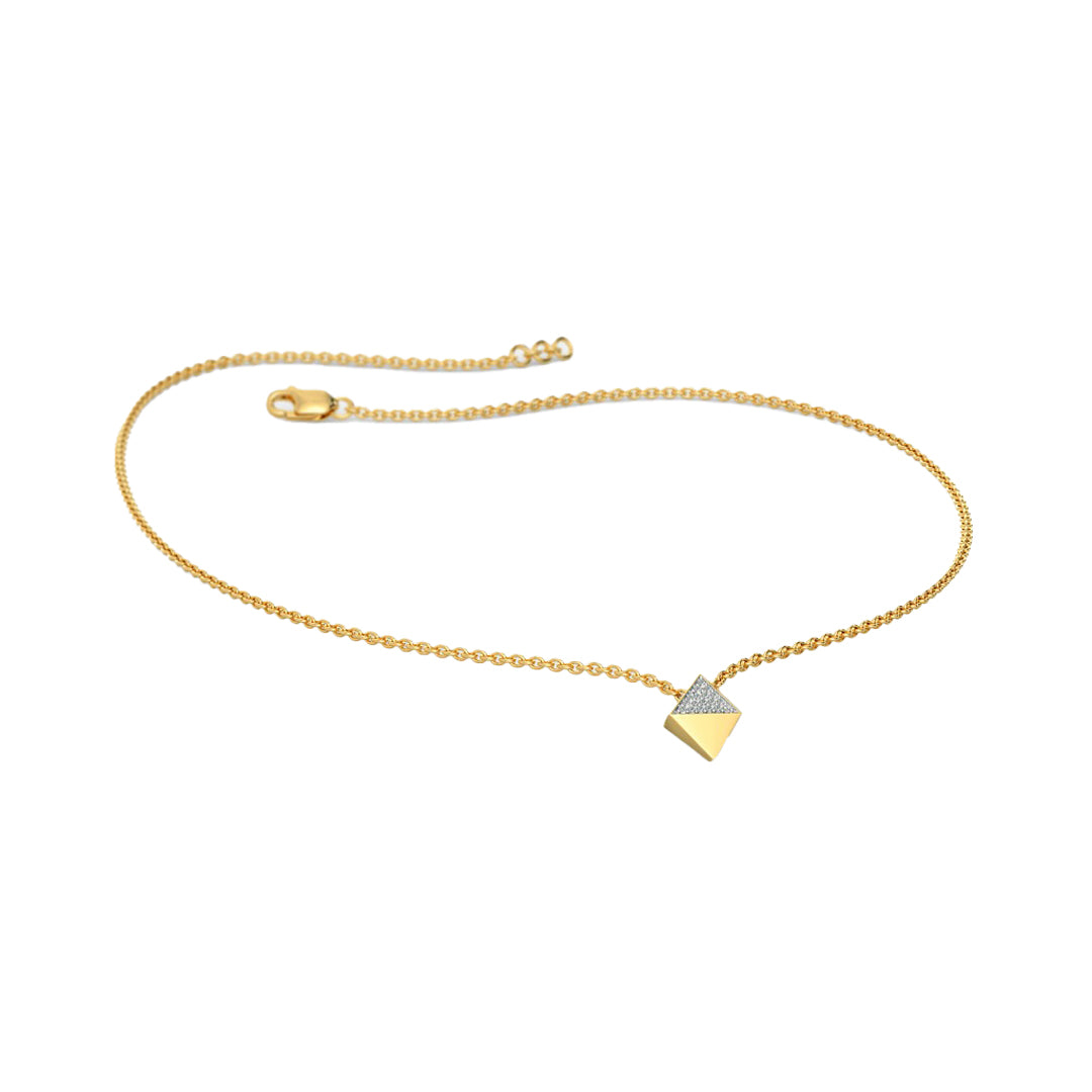 Geometric Diamond Kite Pendant Necklace in Gold