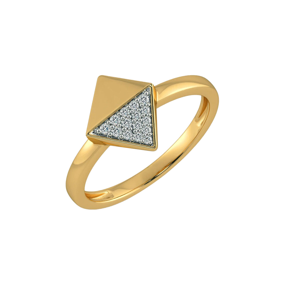 Geometric Diamond Kite Ring in Gold