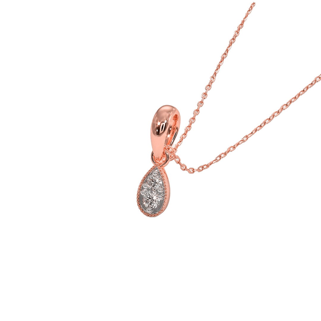 Teardrop Diamond Cluster Pendant Necklace in Gold