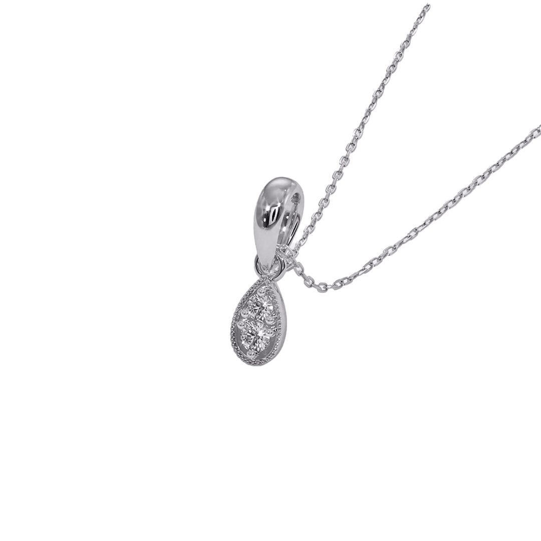 Teardrop Diamond Cluster Pendant Necklace in Gold