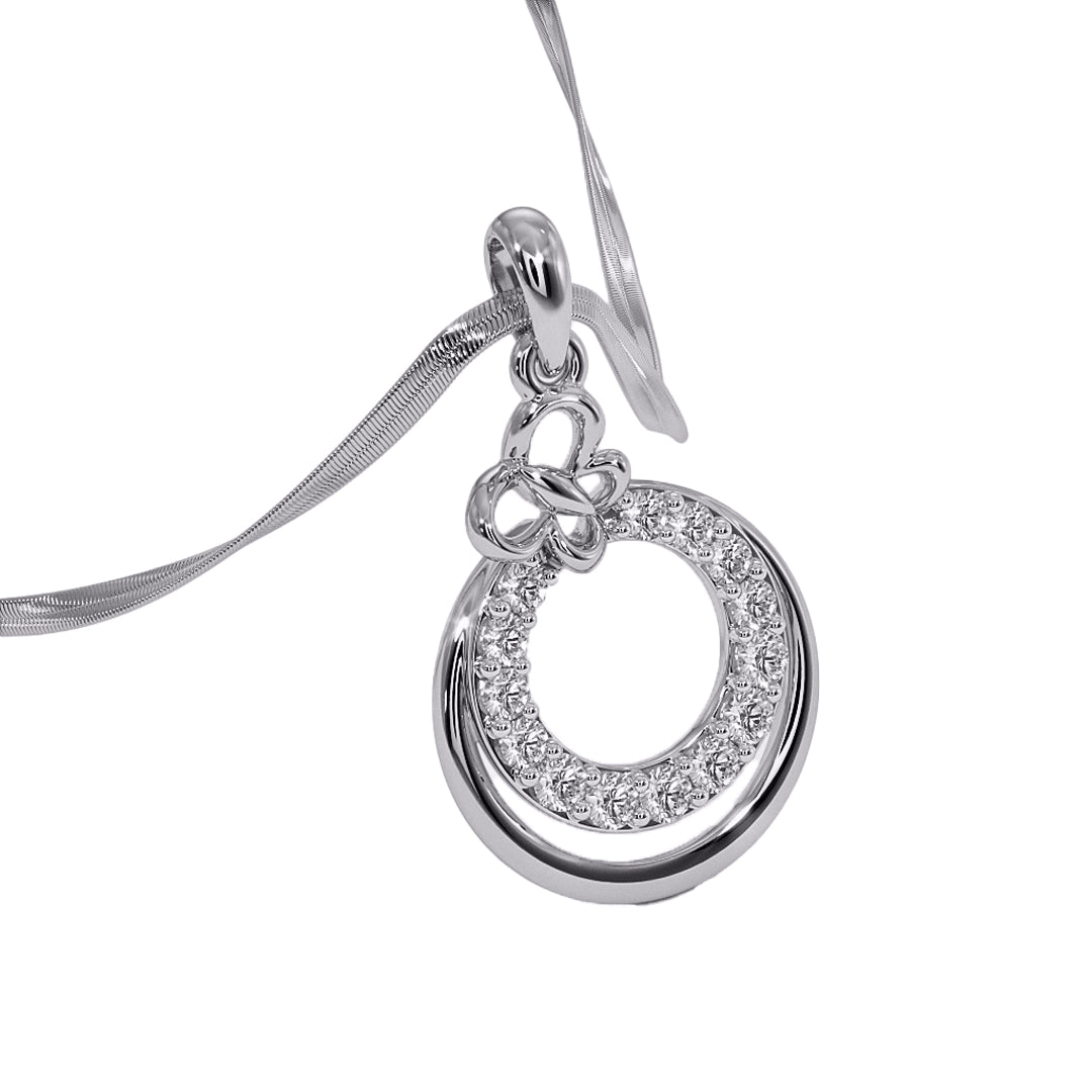 Interlocking Circle Pave Diamond Pendant in Gold