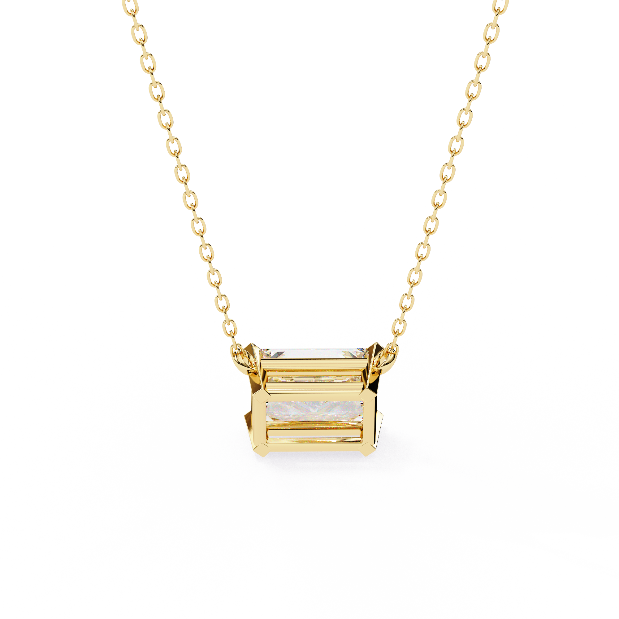 Modern Brilliant-Cut Diamond Bar-Set Diamond Pendant
