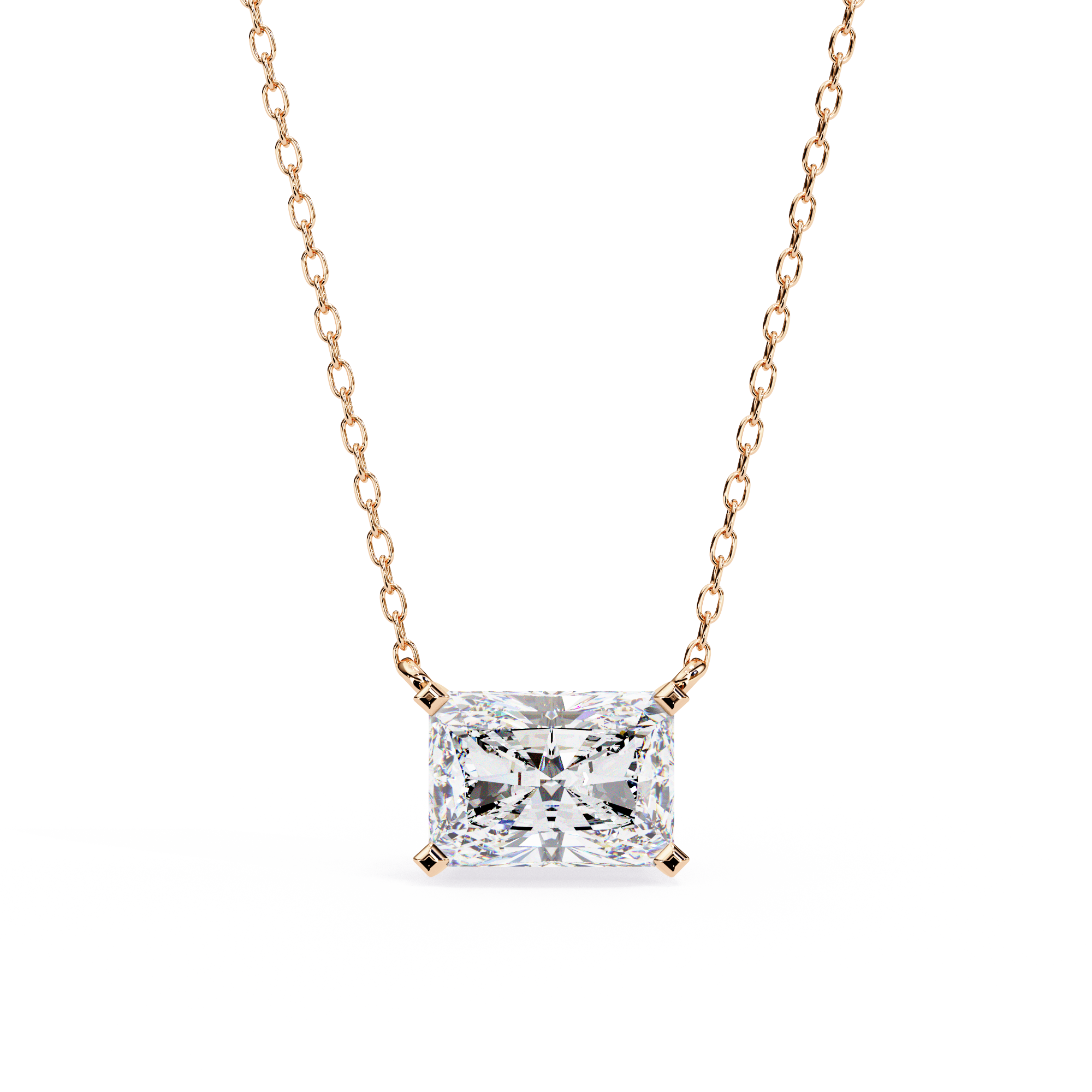 Modern Brilliant-Cut Diamond Bar-Set Diamond Pendant