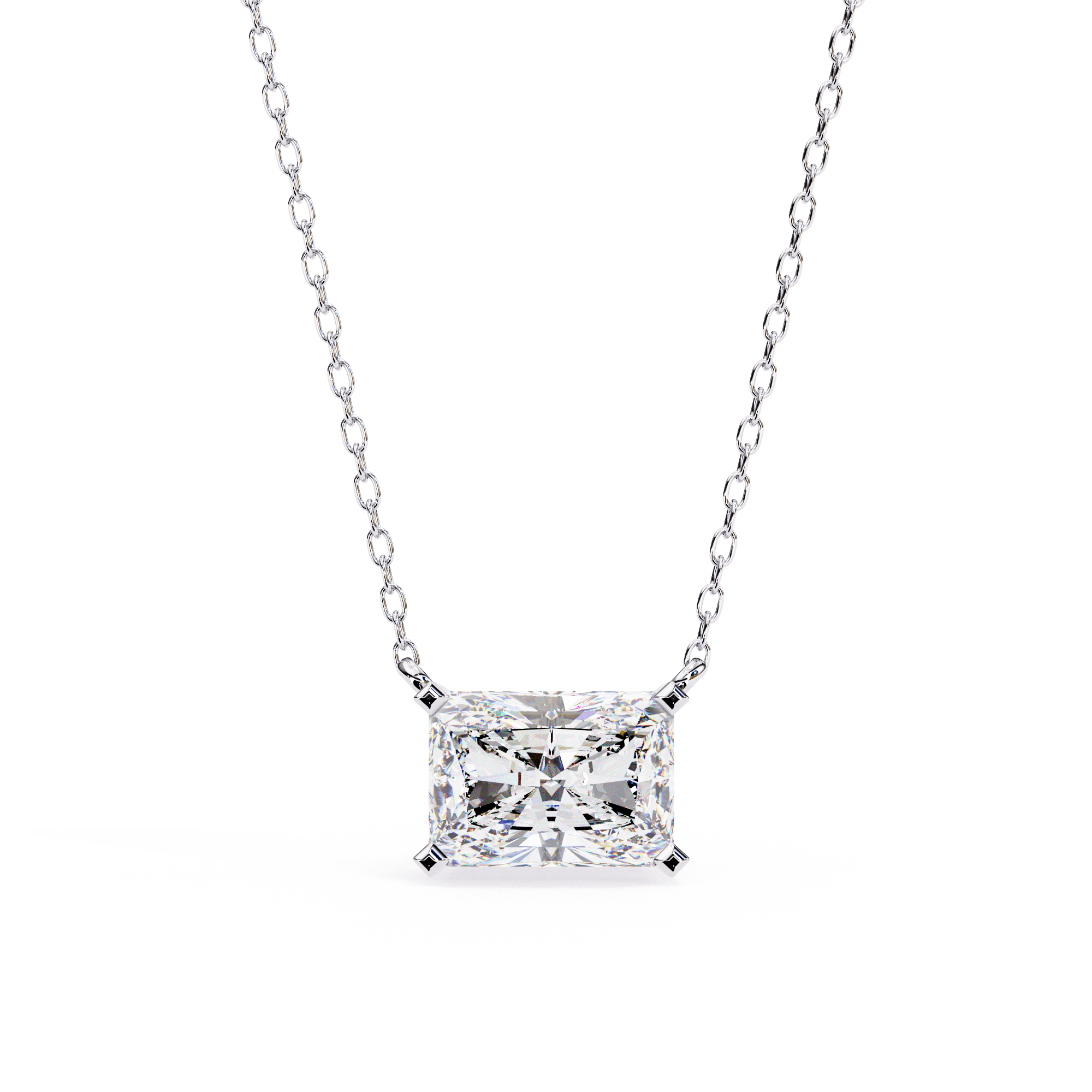 Modern Brilliant-Cut Diamond Bar-Set Diamond Pendant
