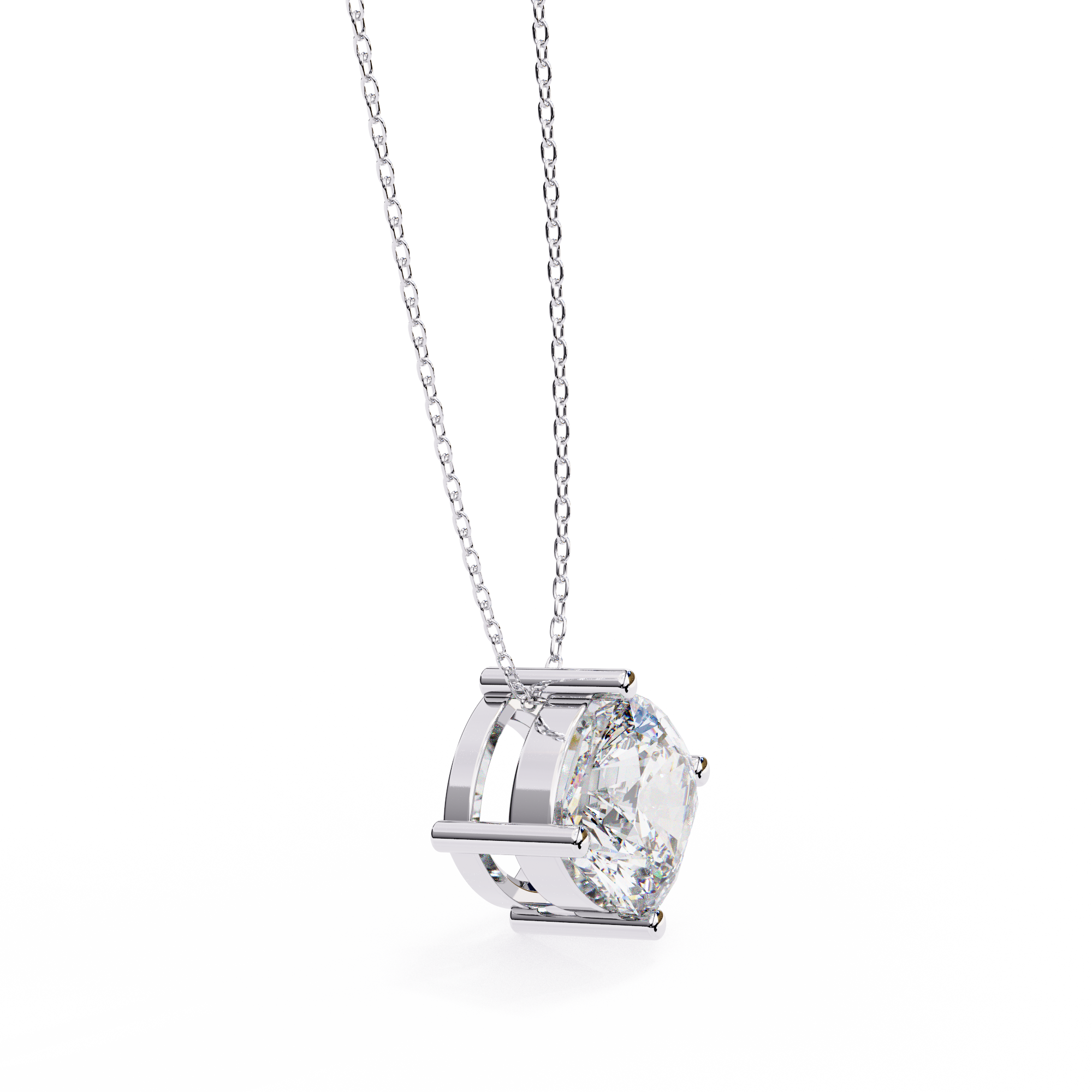 Modern Brilliant-Cut Diamond Bar-Set Diamond Pendant