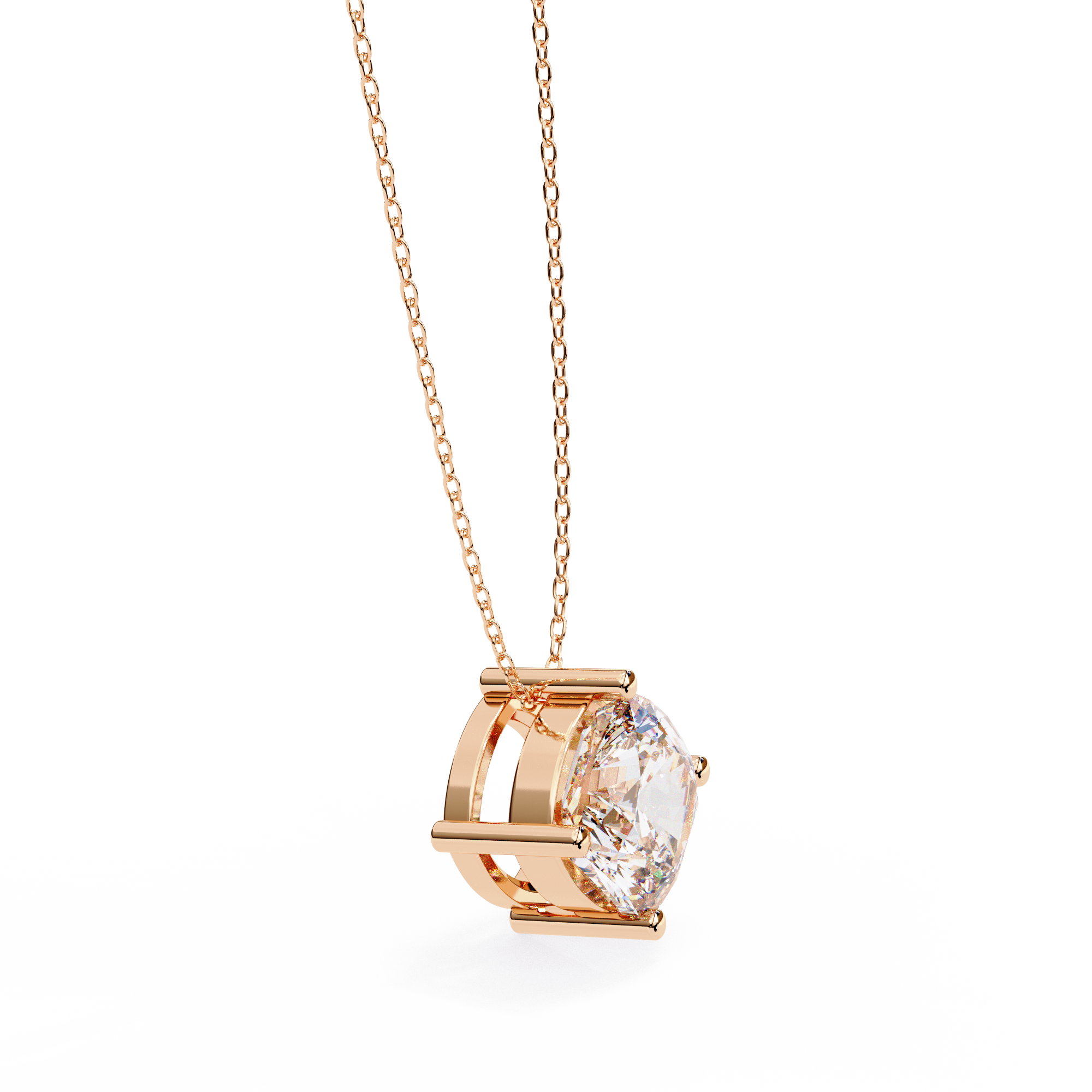 Modern Brilliant-Cut Diamond Bar-Set Diamond Pendant