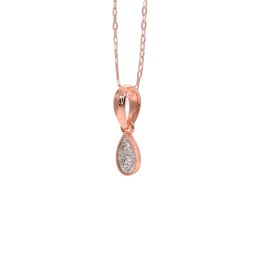 Teardrop Diamond Cluster Pendant Necklace in Gold