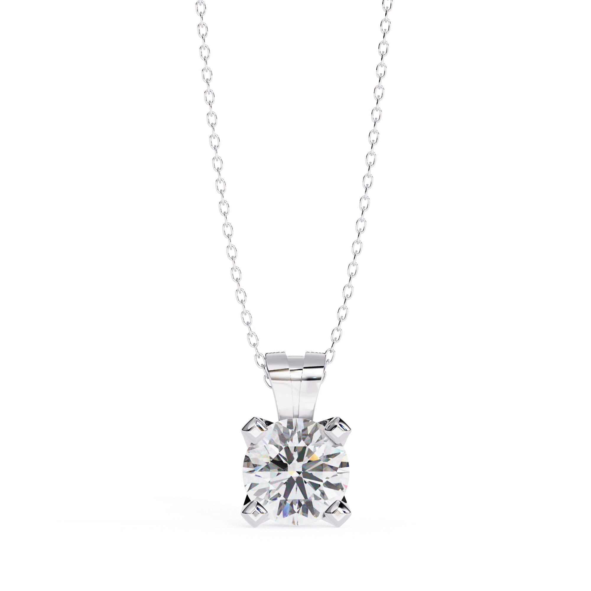 Modern Tension-Set Diamond Pendant