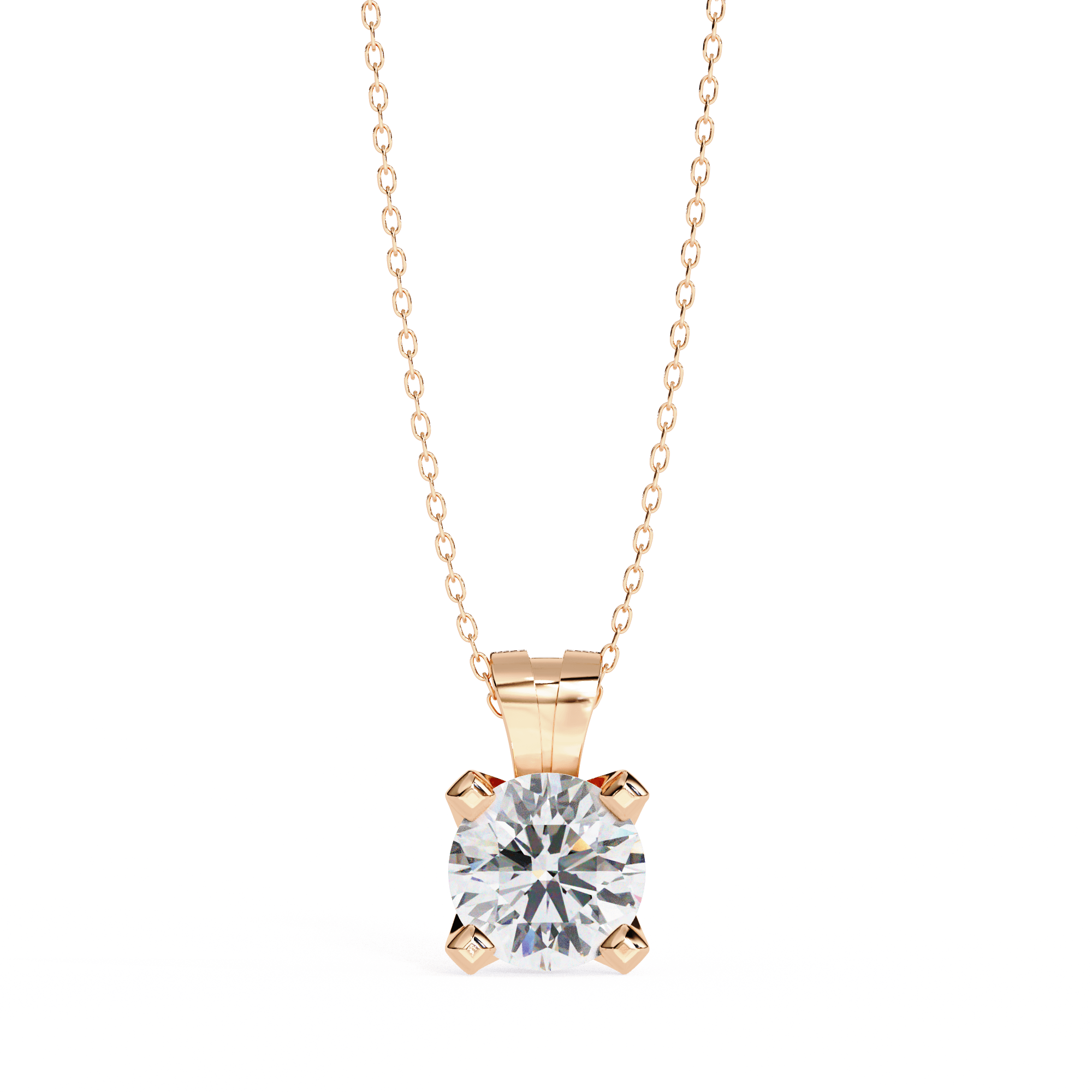 Modern Tension-Set Diamond Pendant