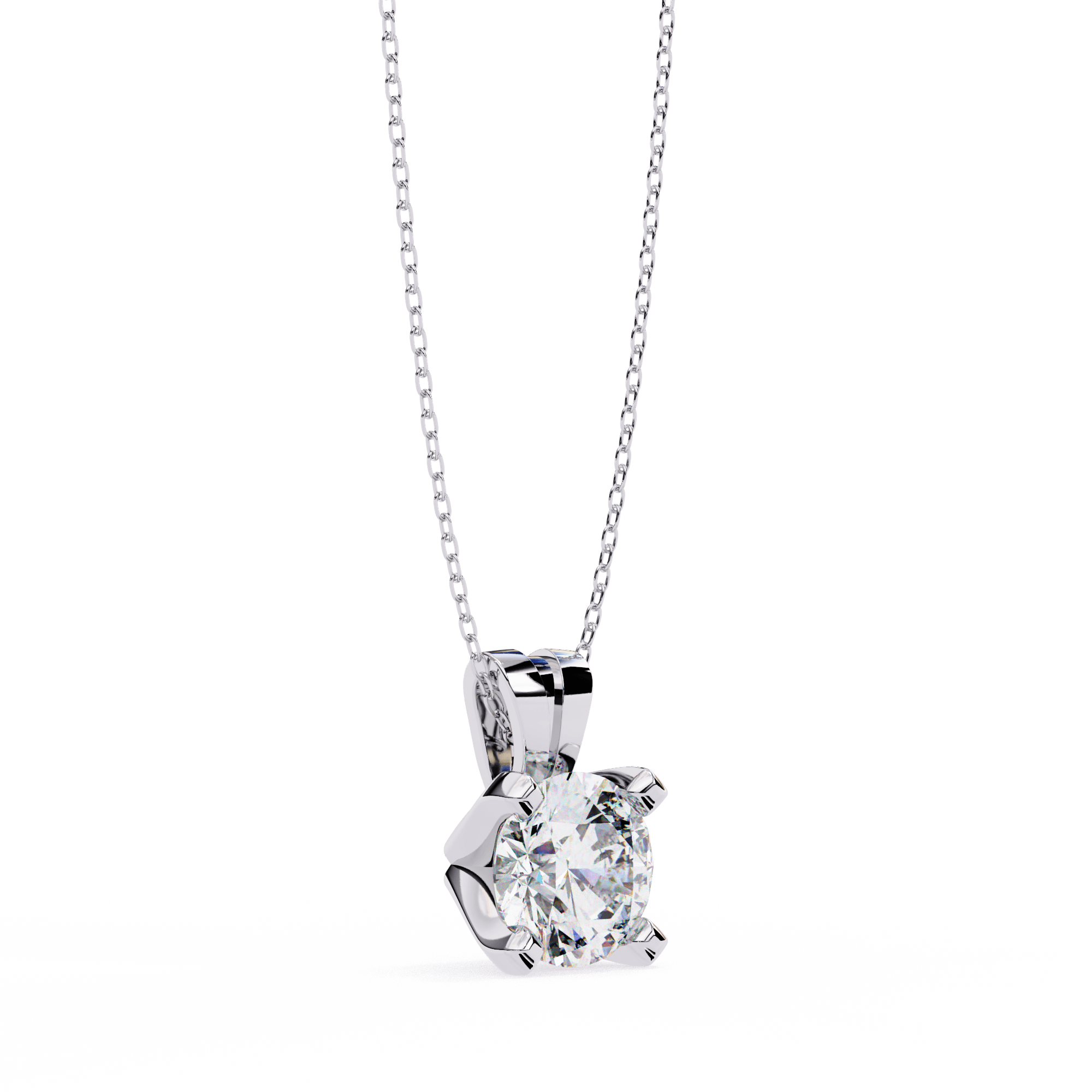 Modern Tension-Set Diamond Pendant