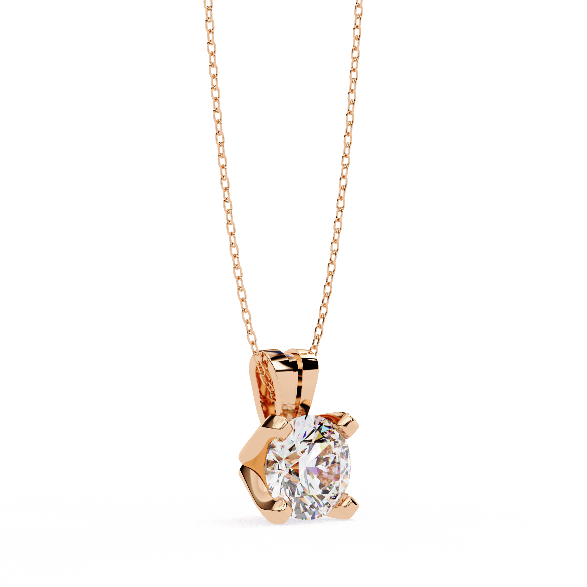 Modern Tension-Set Diamond Pendant