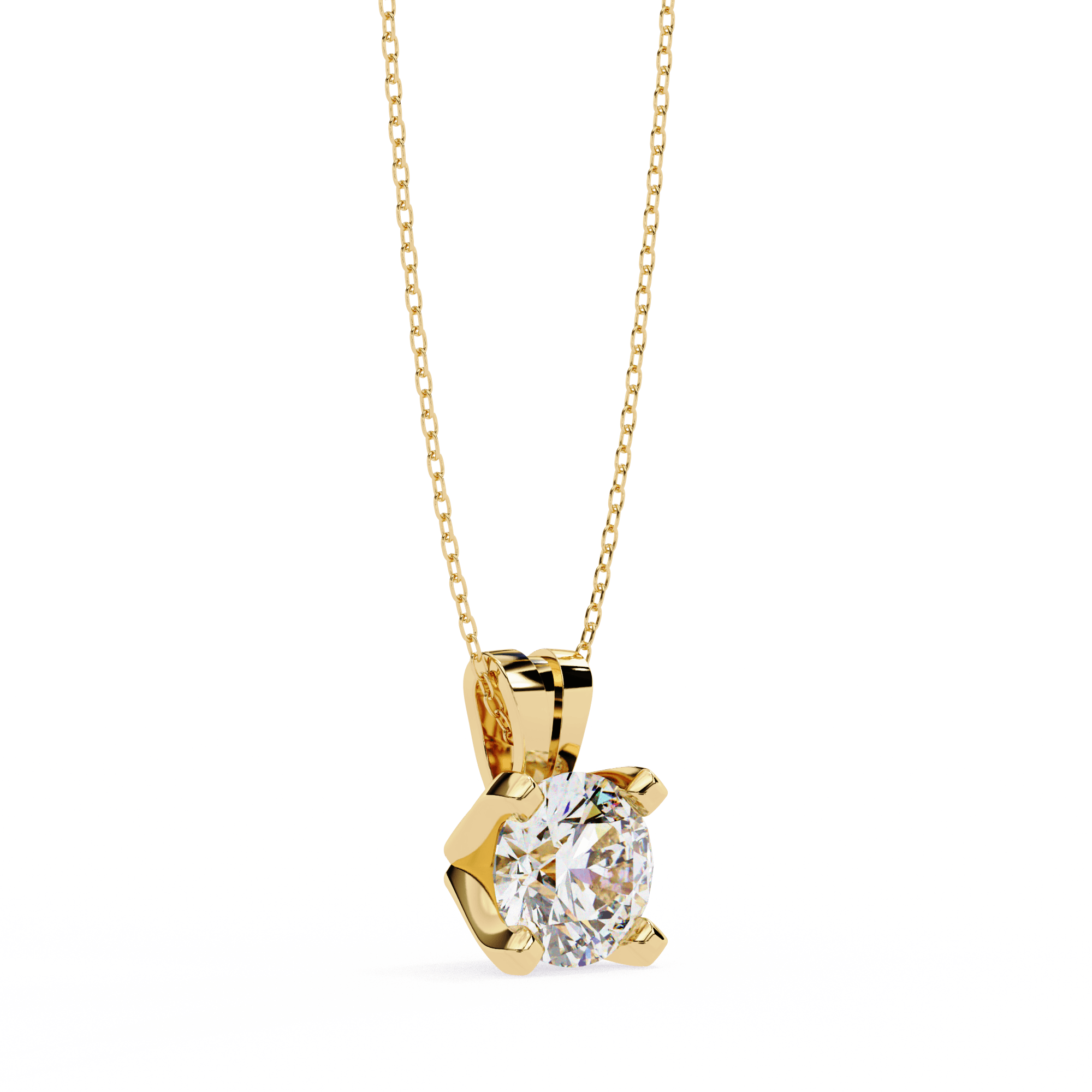 Modern Tension-Set Diamond Pendant
