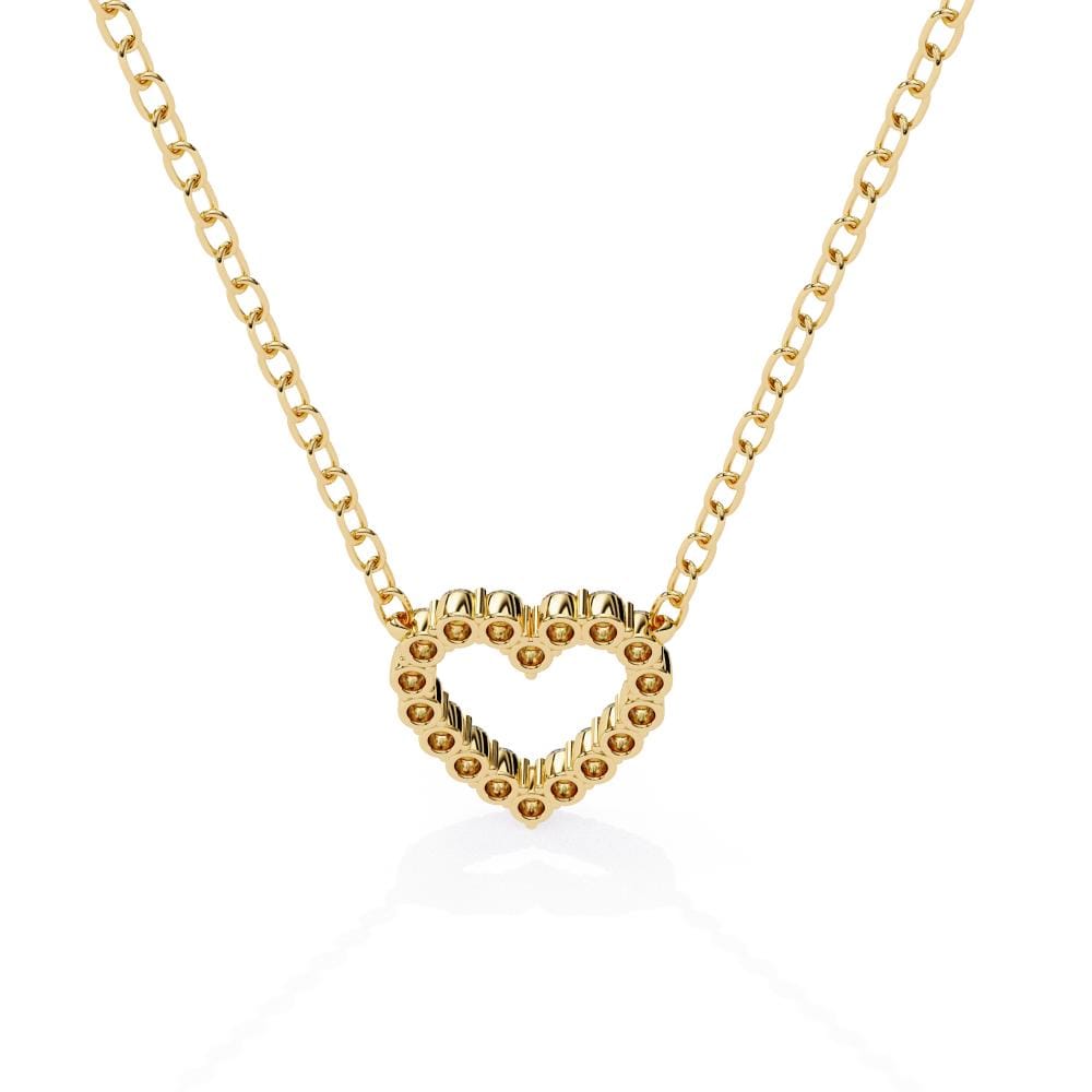 Sparkling Gold Heart Diamond Necklace