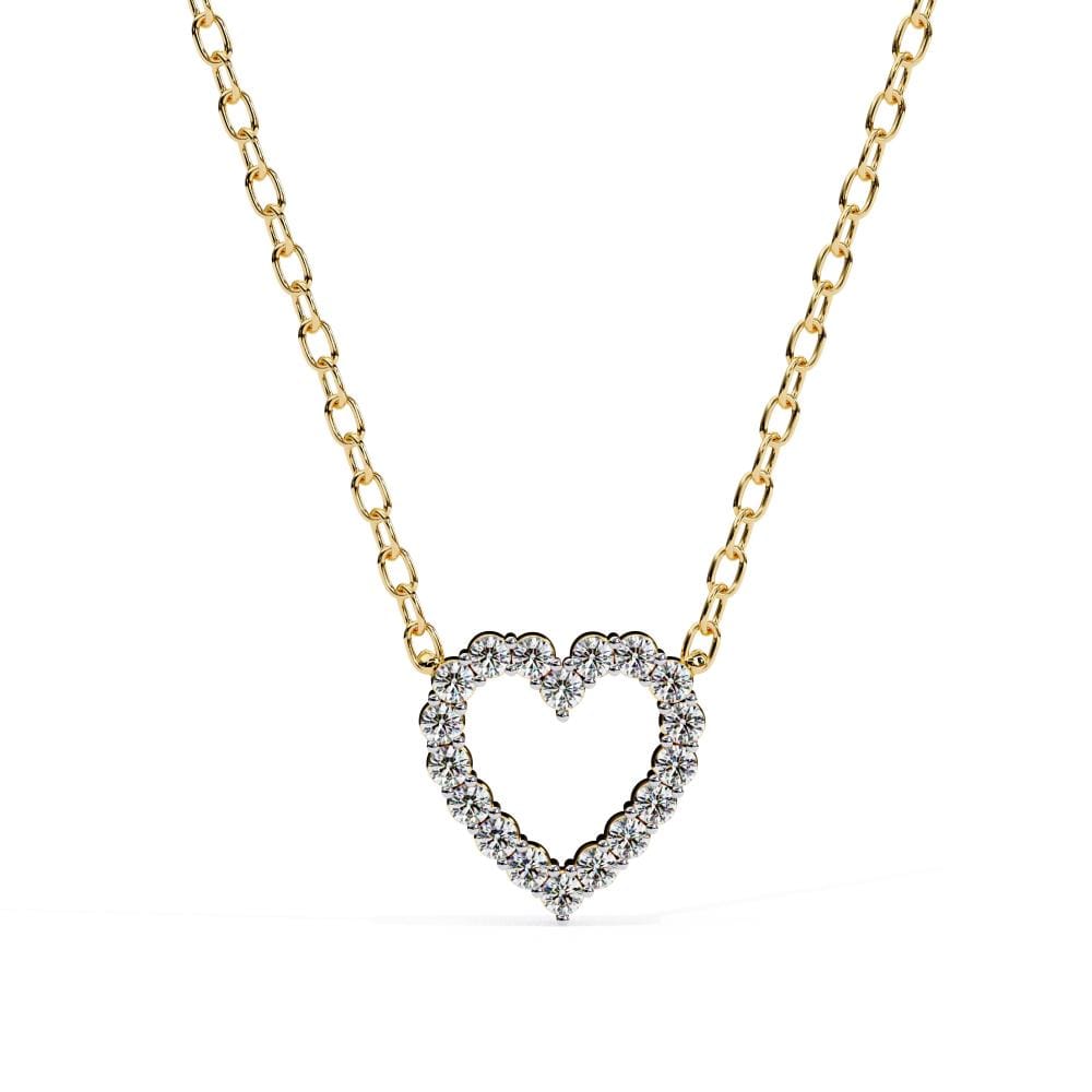 Sparkling Gold Heart Diamond Necklace