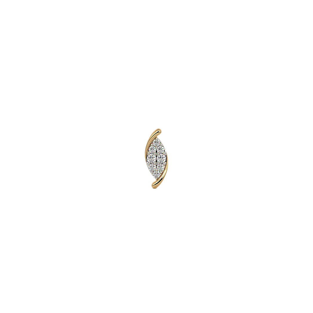 Flowing Wave Diamond Accent Stud Earrings in Gold