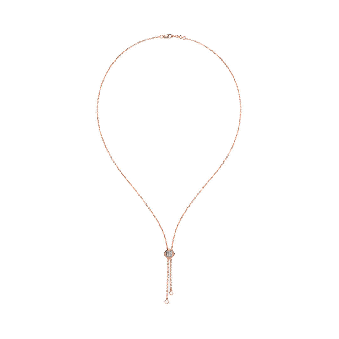 Diamond Solitaire Lariat Necklace in Gold