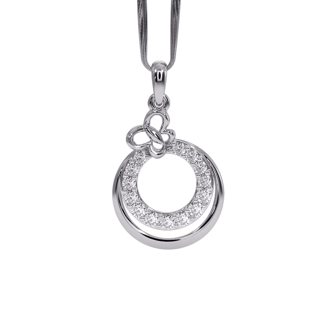 Interlocking Circle Pave Diamond Pendant in Gold