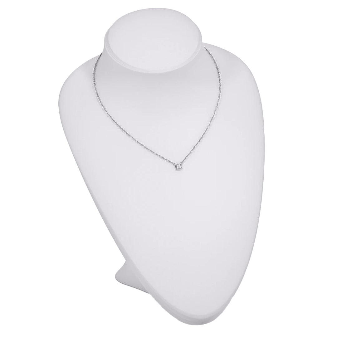 Square Diamond Cluster Pendant Necklace in Gold