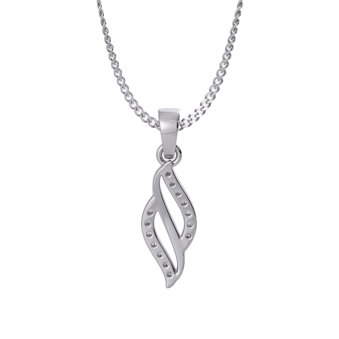 Flowing Wave Diamond Accent Pendant in Gold