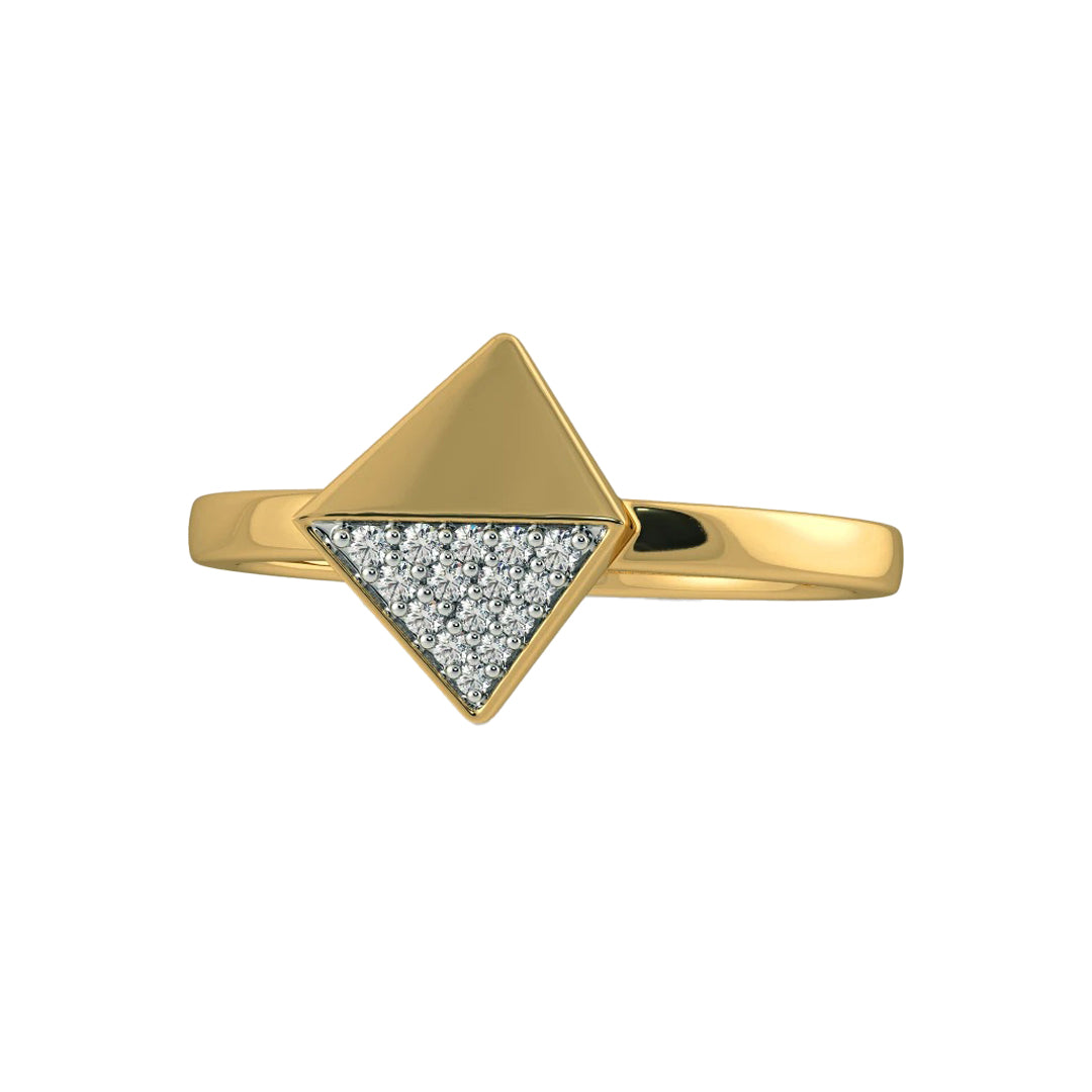 Geometric Diamond Kite Ring in Gold