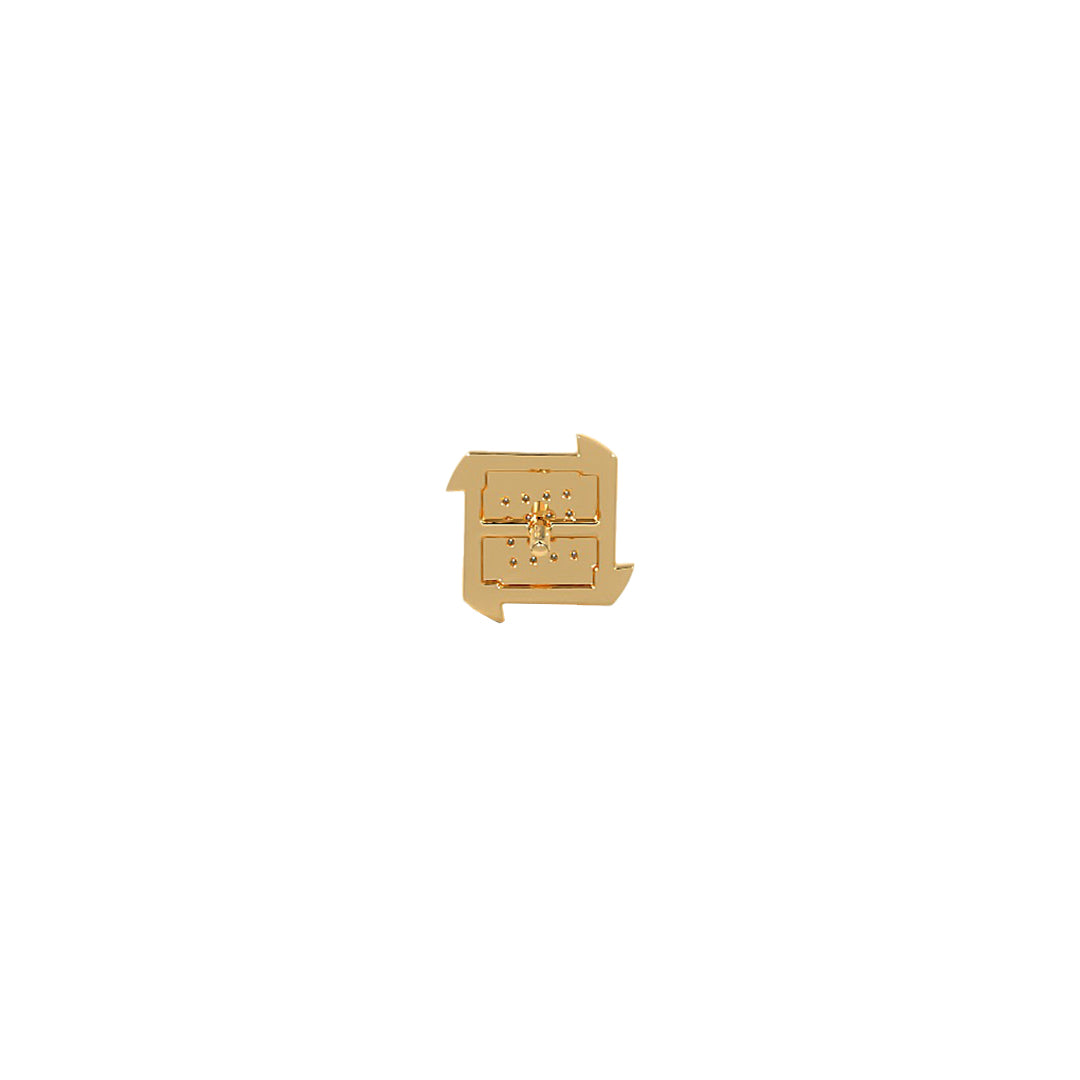Swirling Square Pave Diamond Stud Earrings in Gold