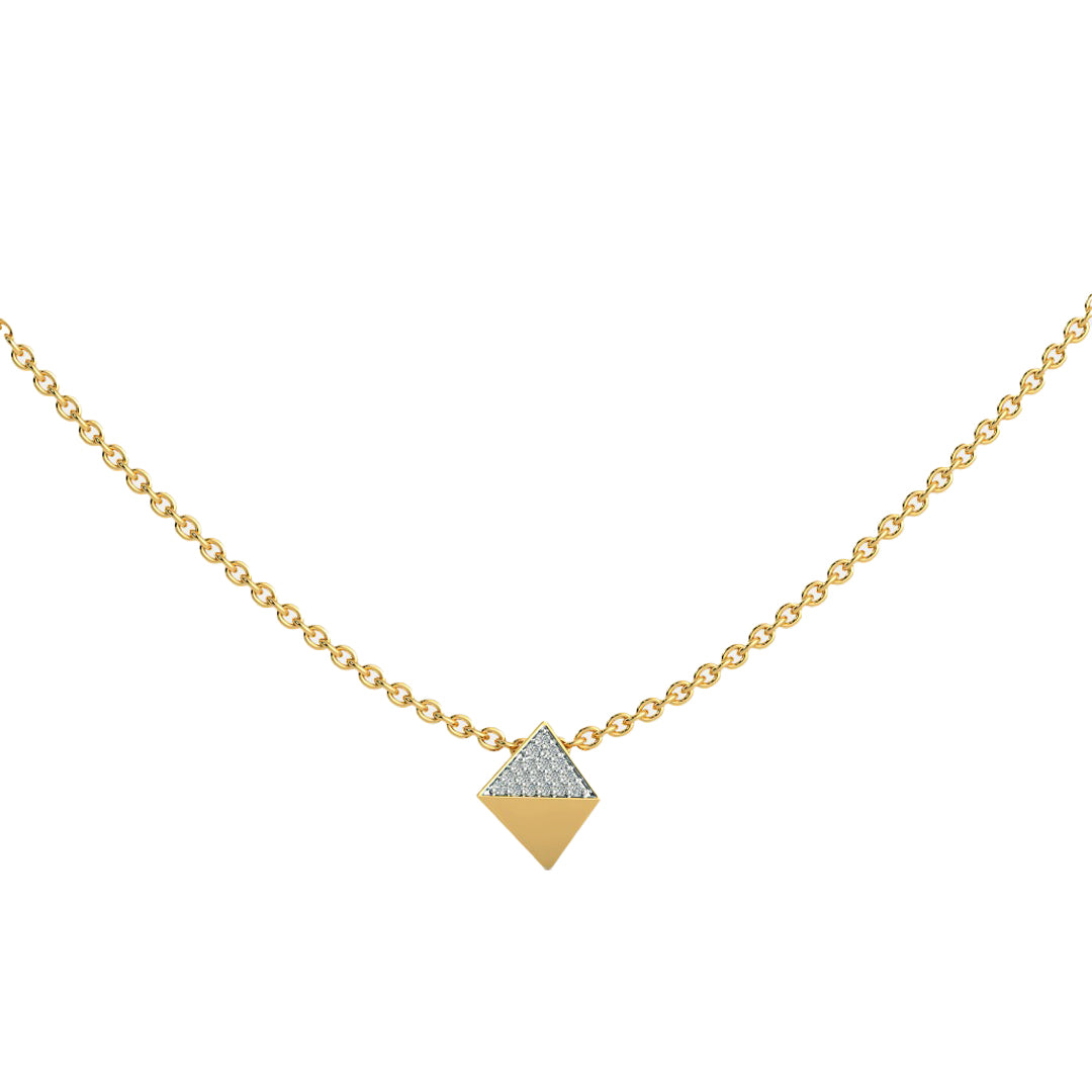 Geometric Diamond Kite Pendant Necklace in Gold