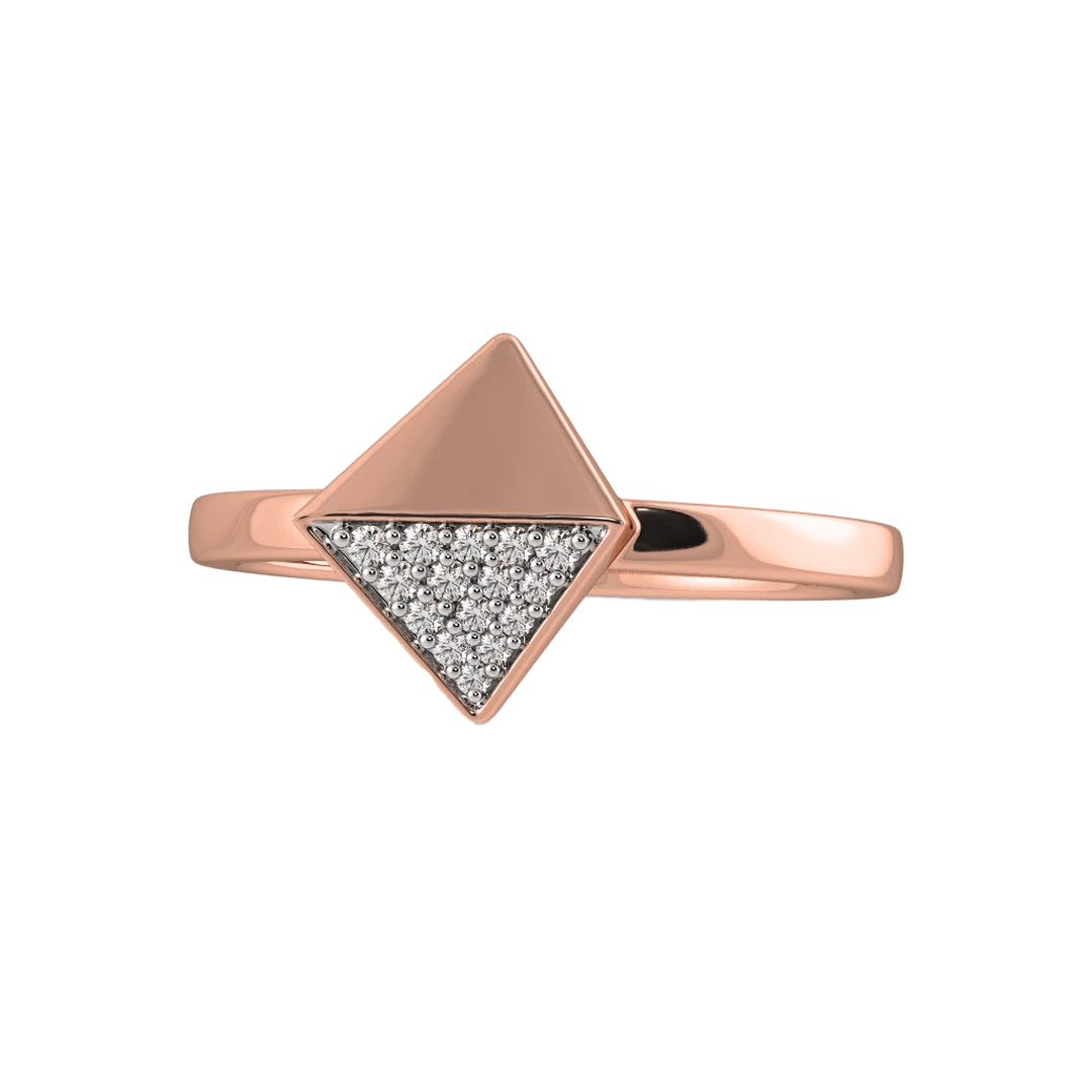 Geometric Diamond Kite Ring in Gold