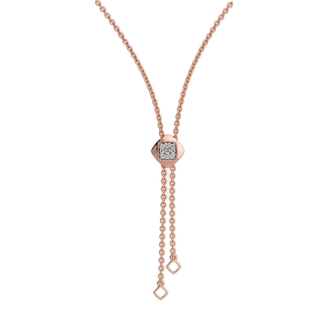 Diamond Solitaire Lariat Necklace in Gold
