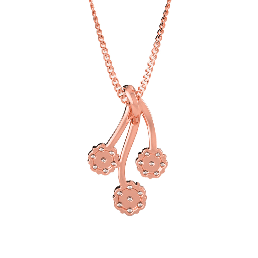 Triple Wonder Diamond Cluster Pendant in Gold