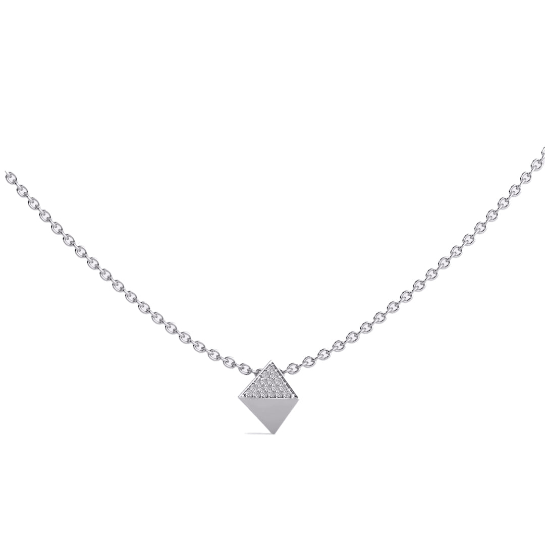 Geometric Diamond Kite Pendant Necklace in Gold