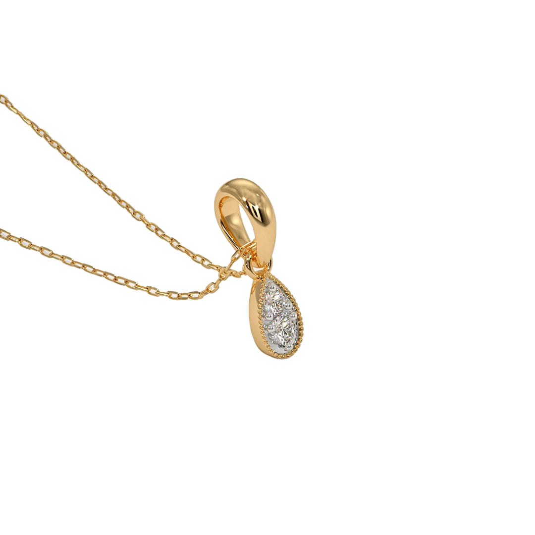 Teardrop Diamond Cluster Pendant Necklace in Gold