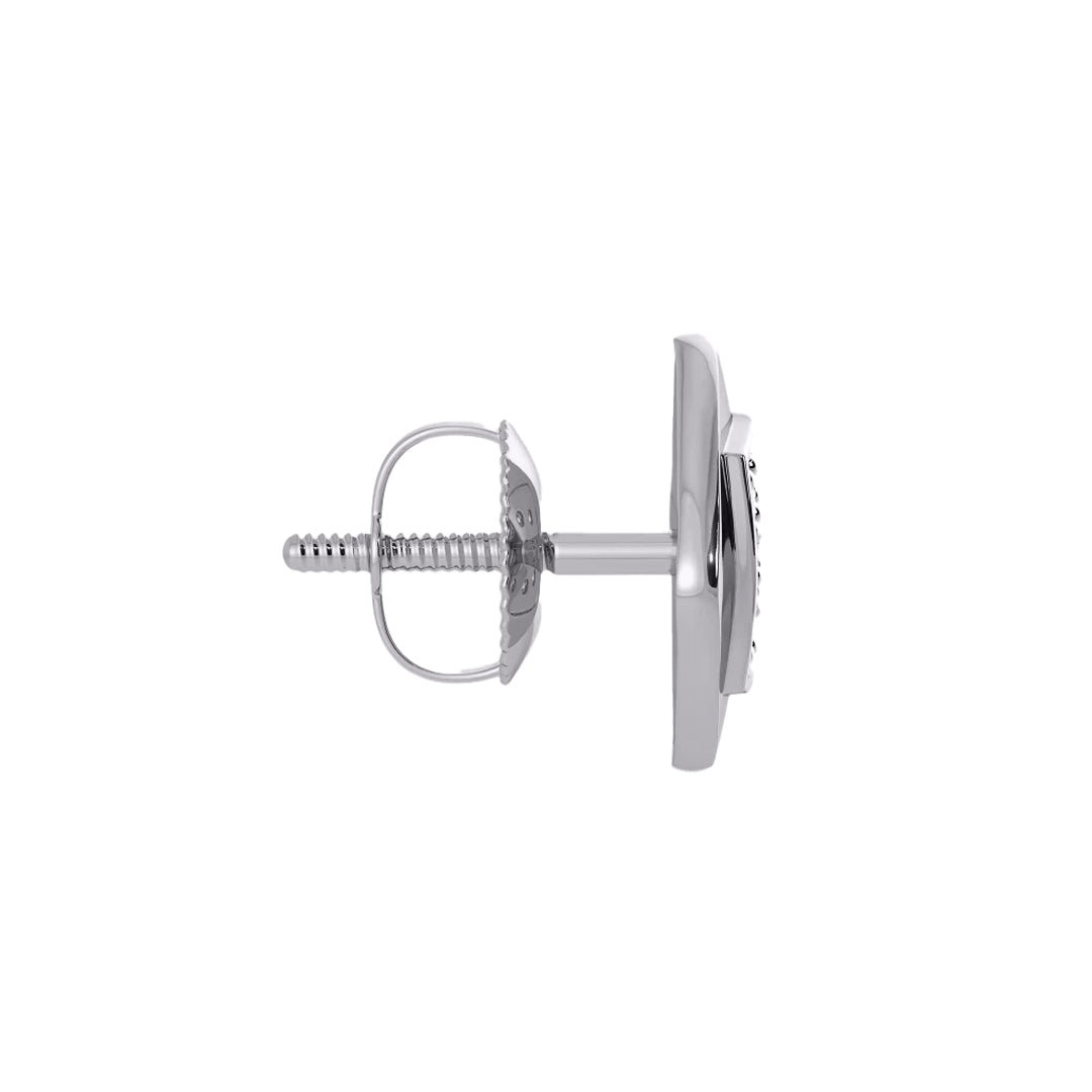 Diamond Solitaire Lariat Basel Stud Earrings in Gold