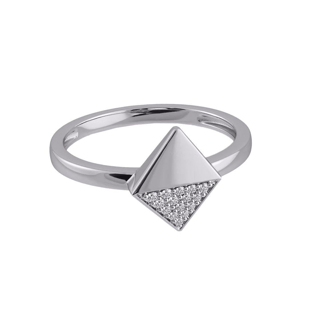 Geometric Diamond Kite Ring in Gold