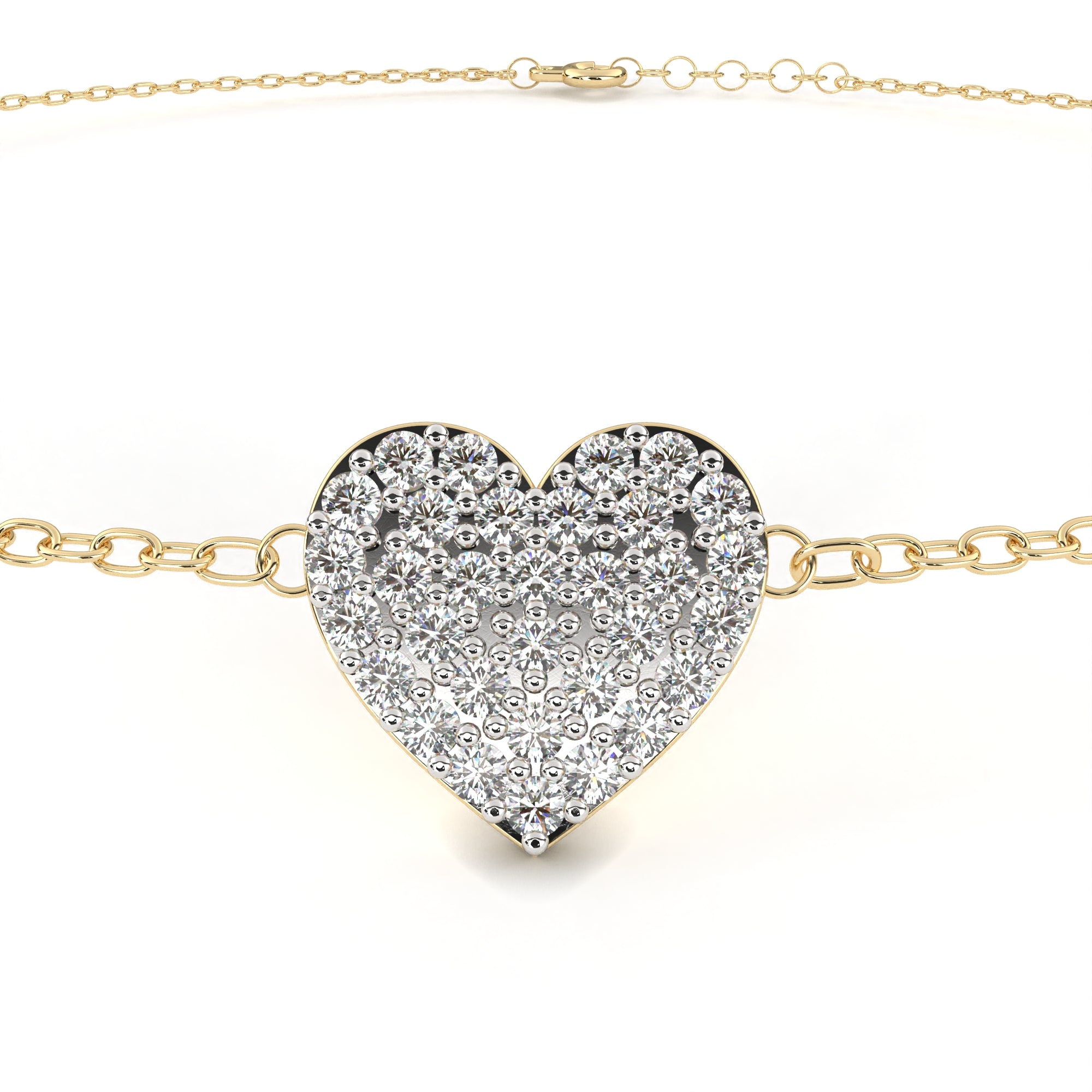 Elegant Gold Diamond Heart Bracelet