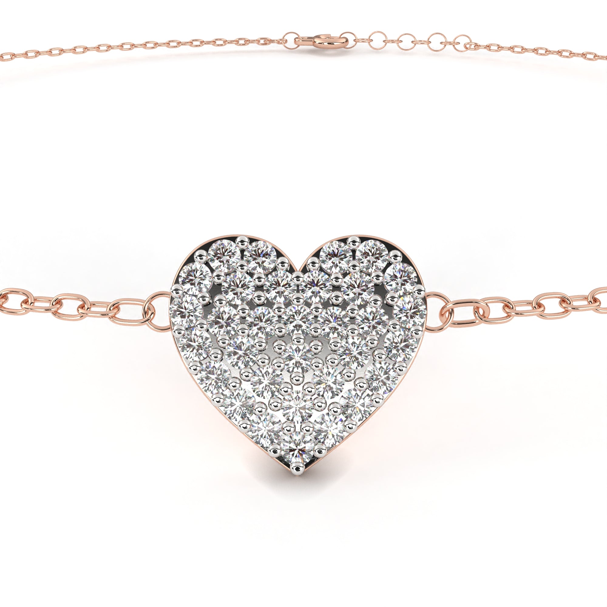 Elegant Gold Diamond Heart Bracelet