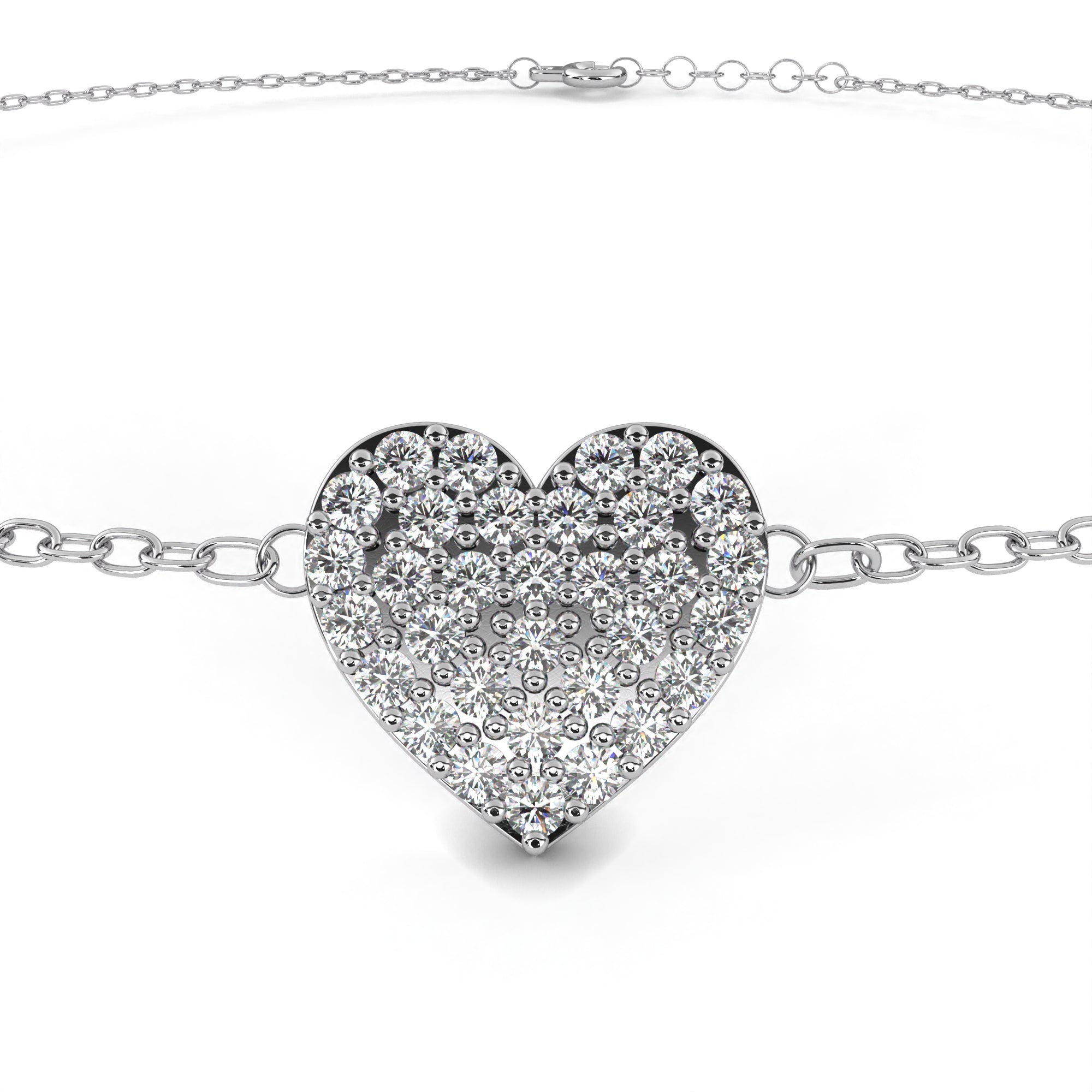 Elegant Gold Diamond Heart Bracelet