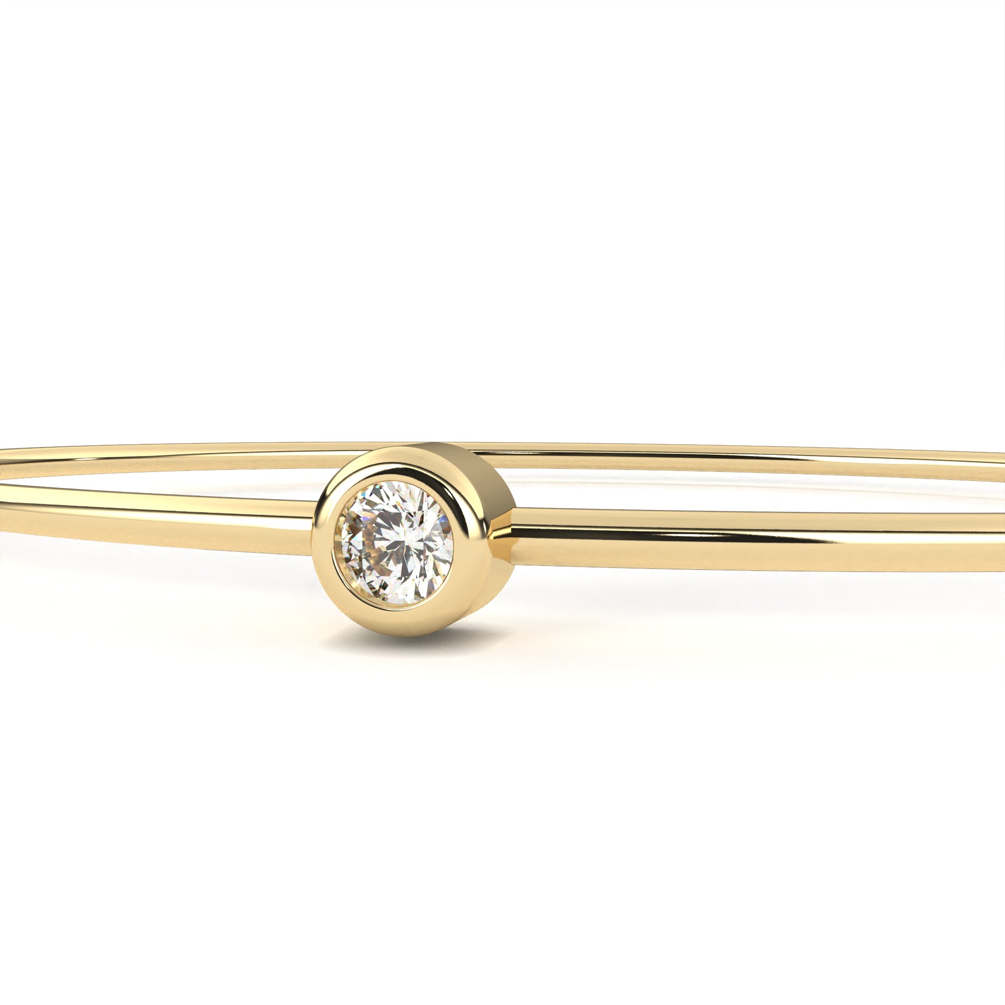 Minimalist Gold Diamond Bangle