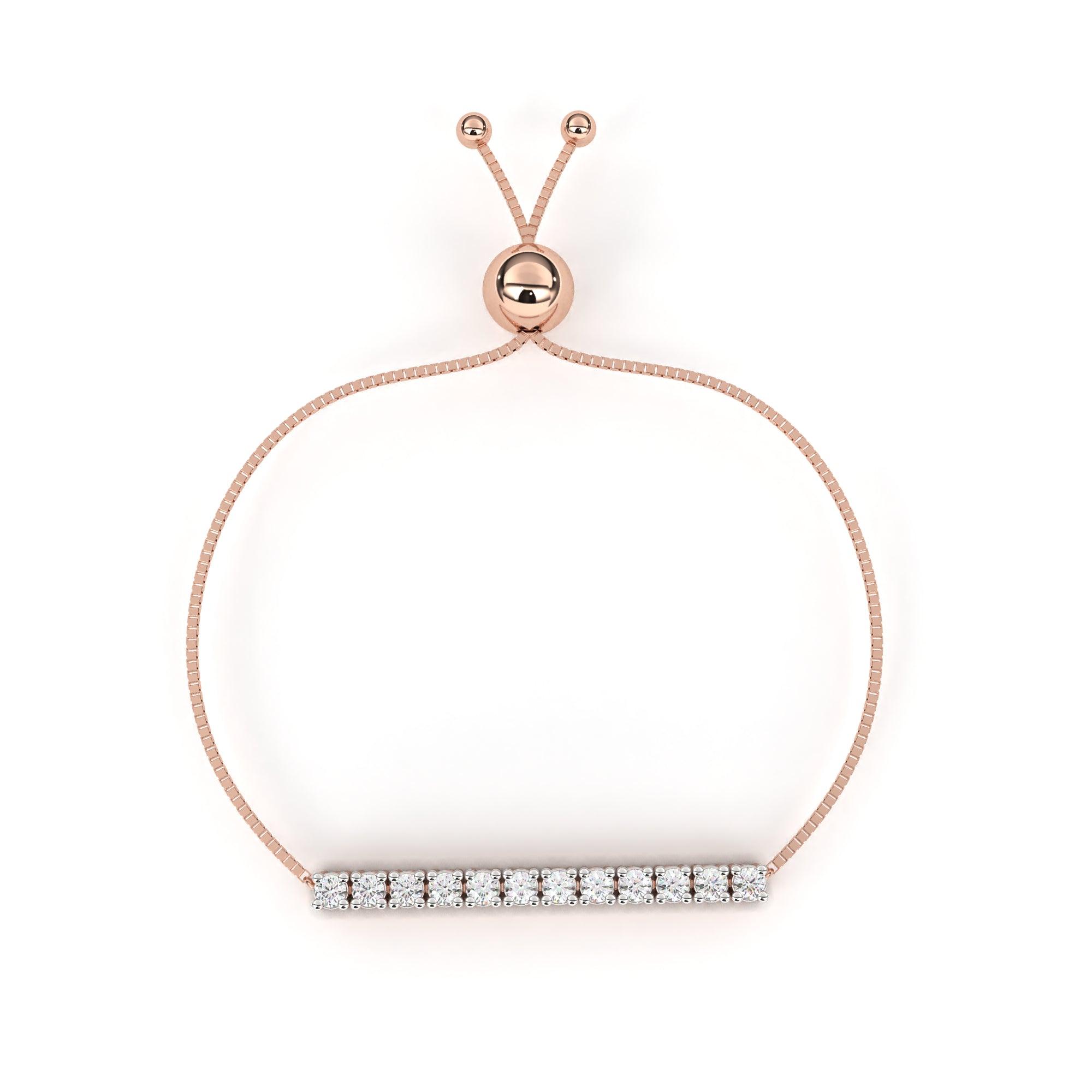 Gold Adjustable Diamond Bar Bracelet