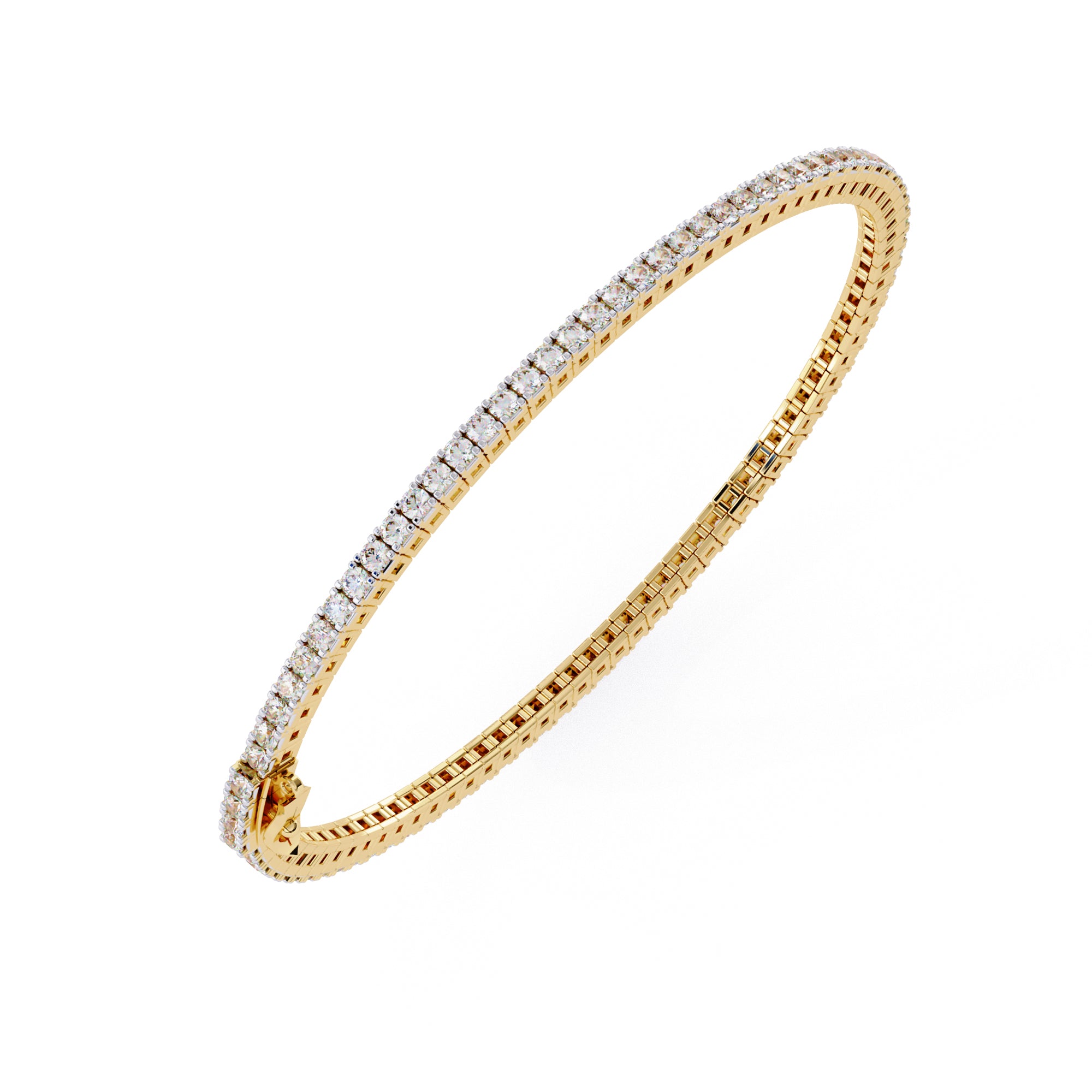Classic Gold Diamond Tennis Bangle