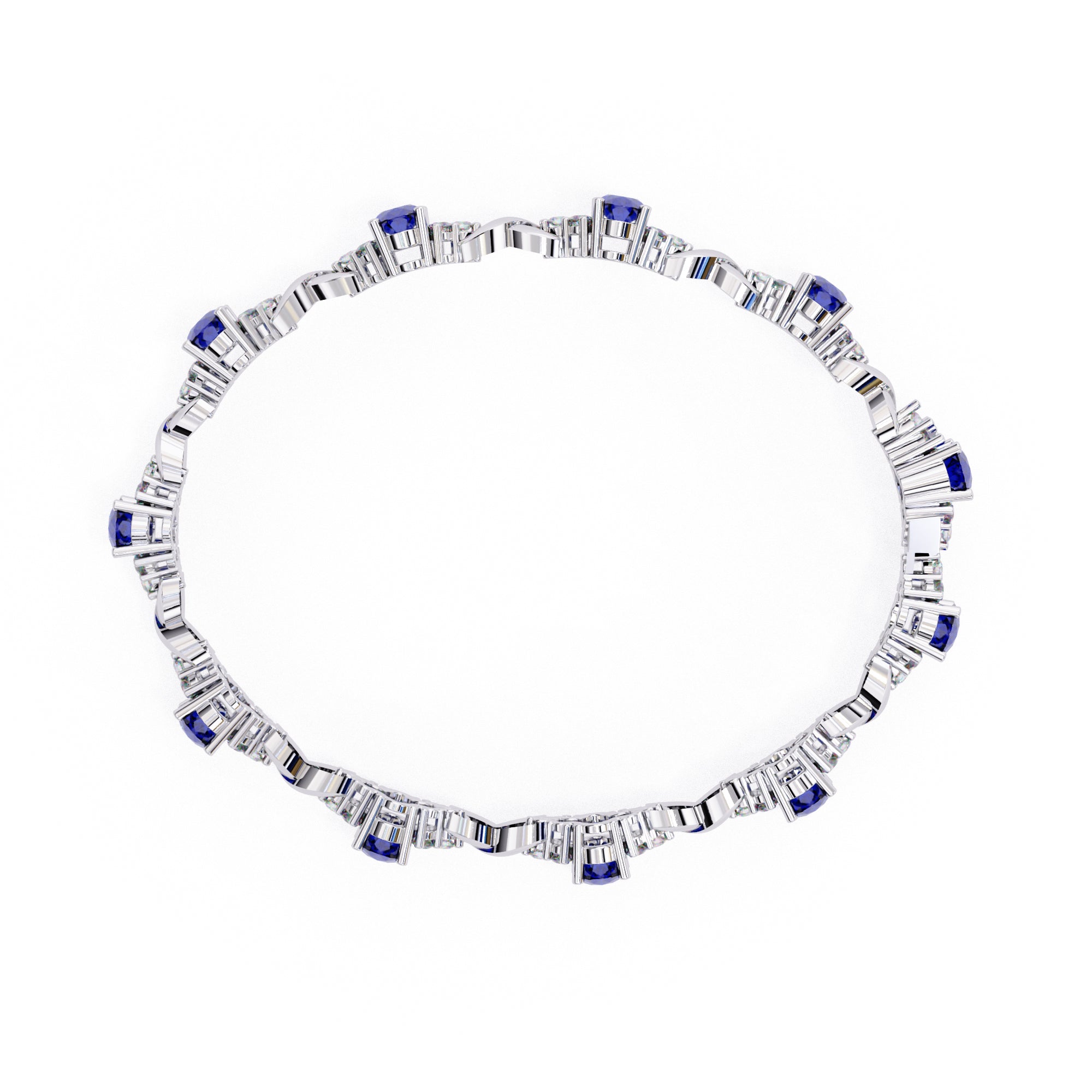 Elegant Gold Sapphire & Diamond Tennis Bracelet