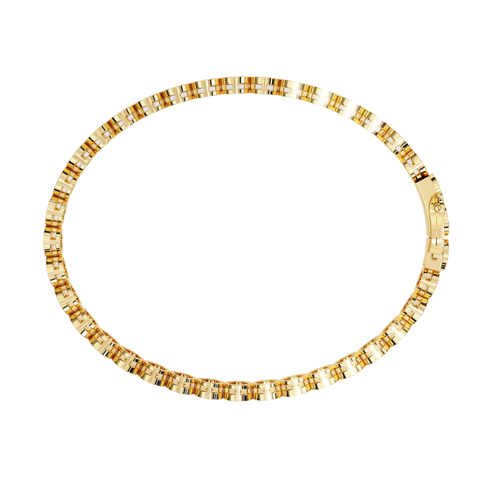 Bezel-Set Diamond Tennis Bracelet in Gold