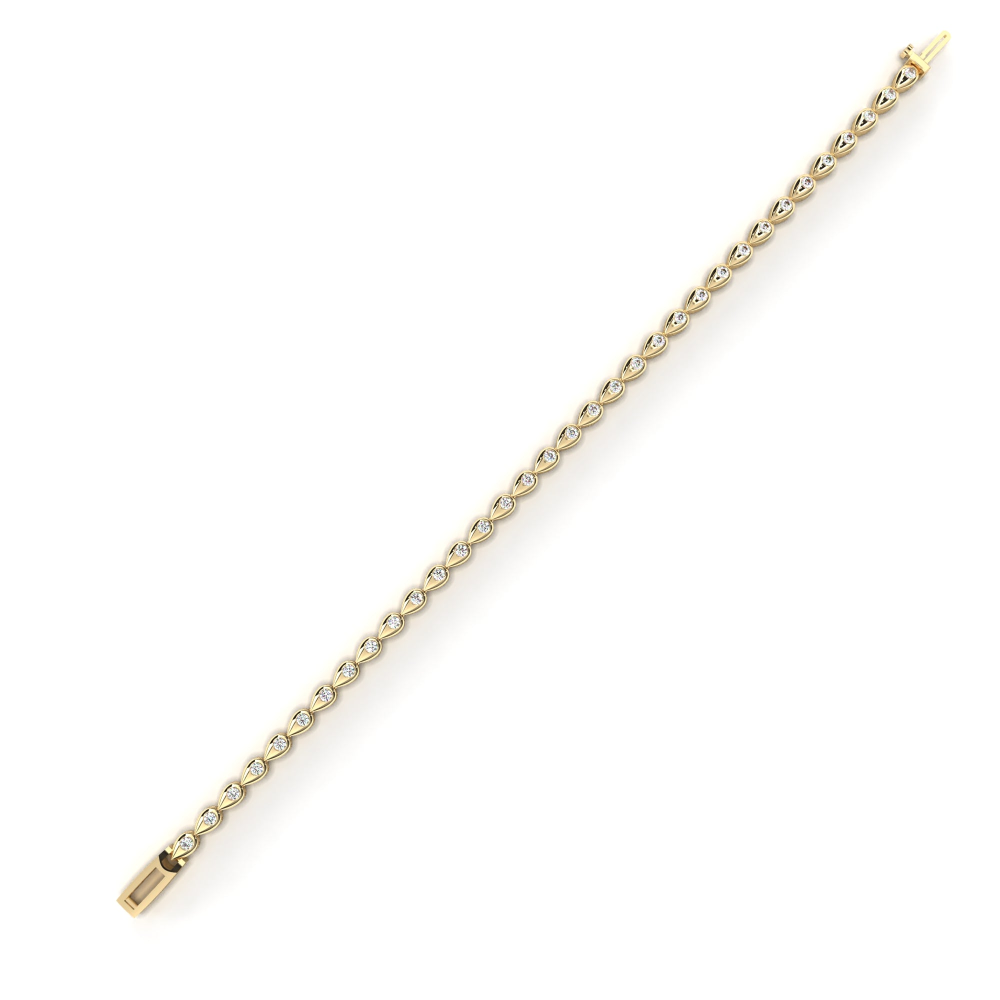 Gold Teardrop Diamond Bangle