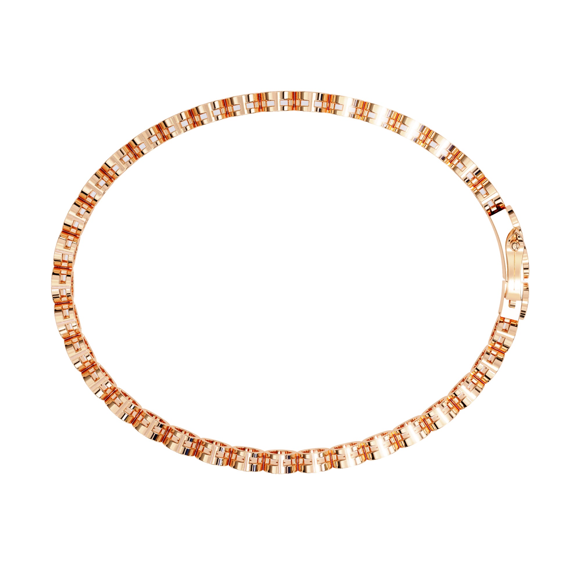 Bezel-Set Diamond Tennis Bracelet in Gold