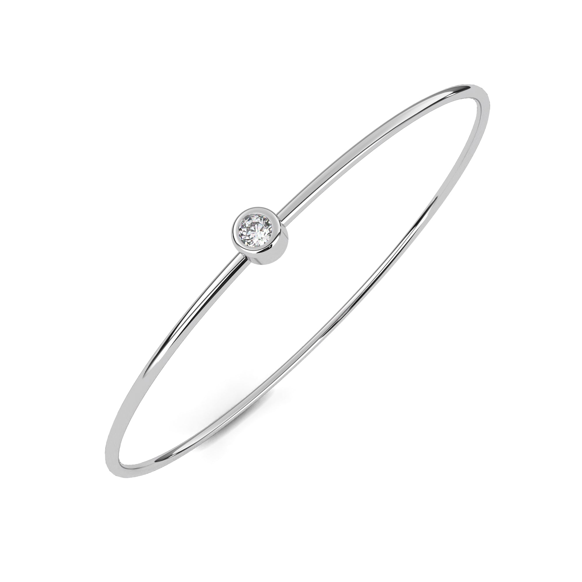 Minimalist Gold Diamond Bangle