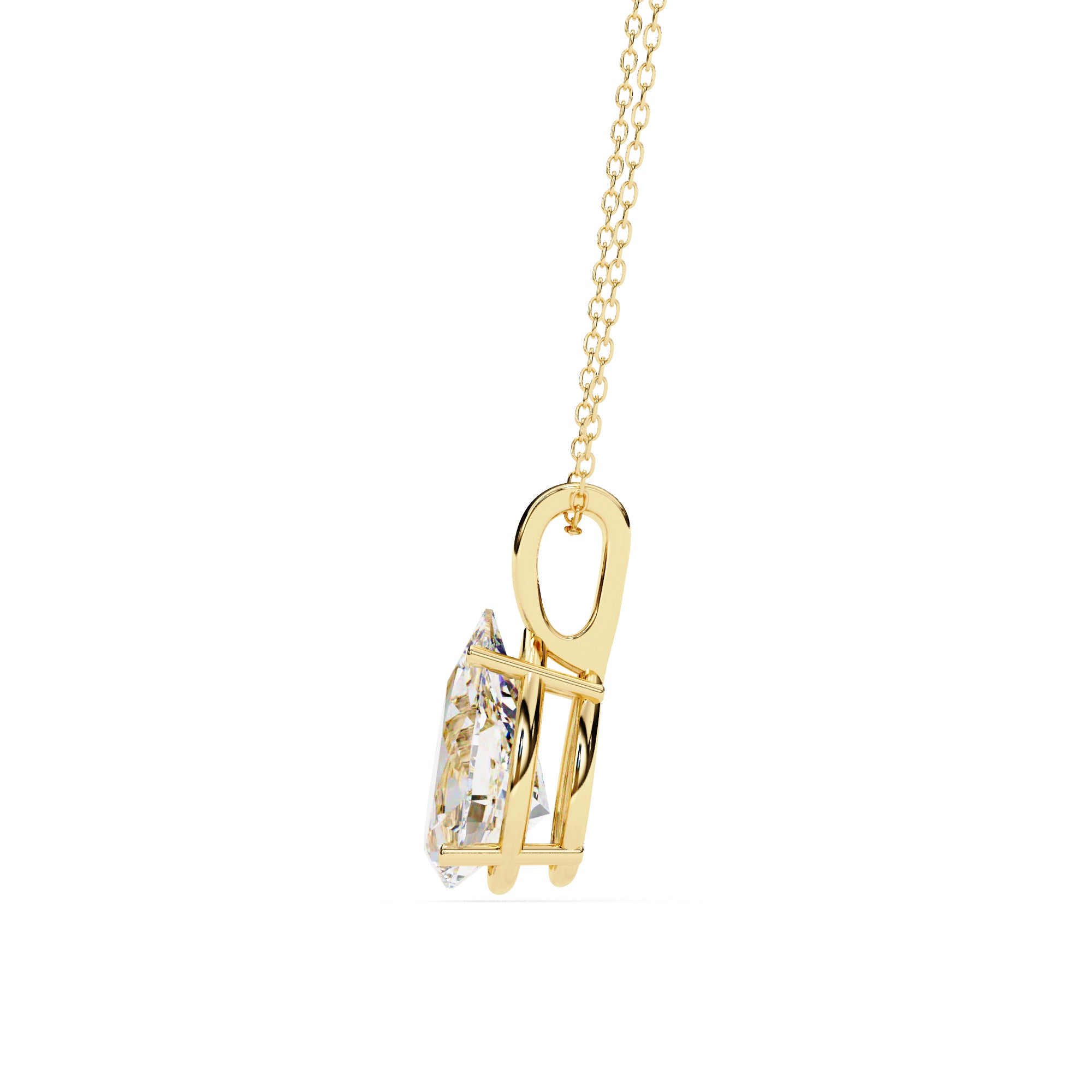 Solitaire Open-Prong Setting Brilliant-Cut Diamond Pendant