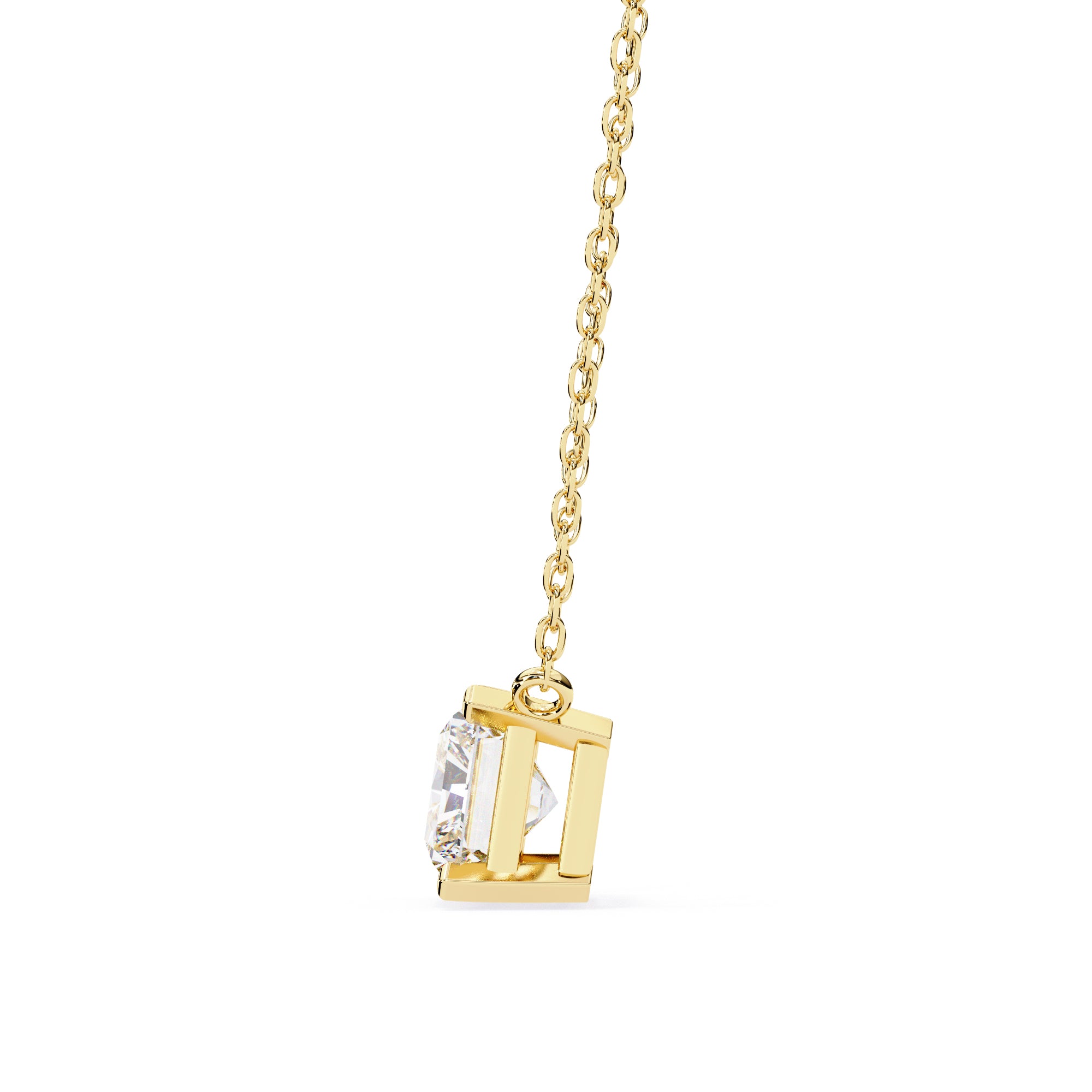 Modern Brilliant-Cut Diamond Bar-Set Diamond Pendant