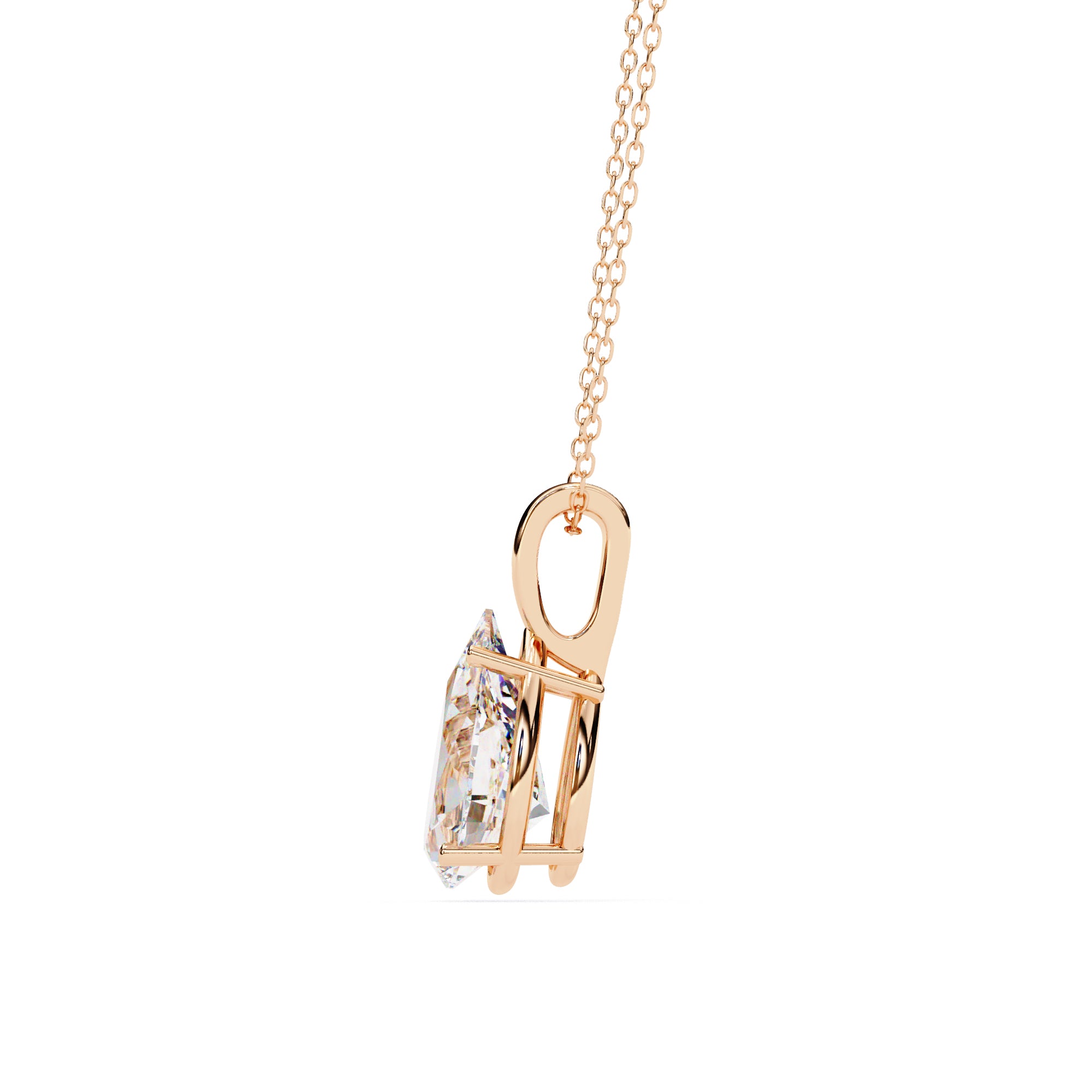 Solitaire Open-Prong Setting Brilliant-Cut Diamond Pendant