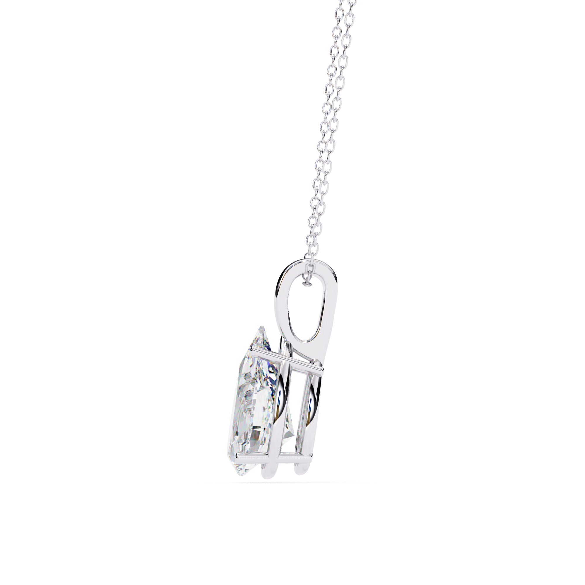Solitaire Open-Prong Setting Brilliant-Cut Diamond Pendant