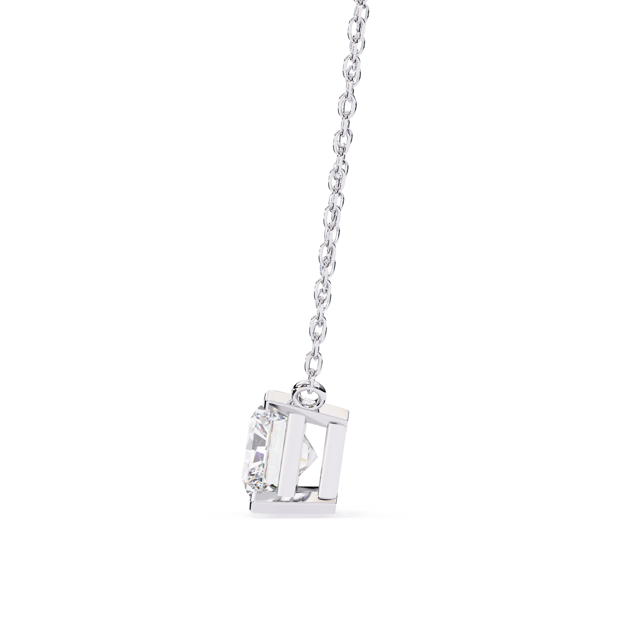Modern Brilliant-Cut Diamond Bar-Set Diamond Pendant